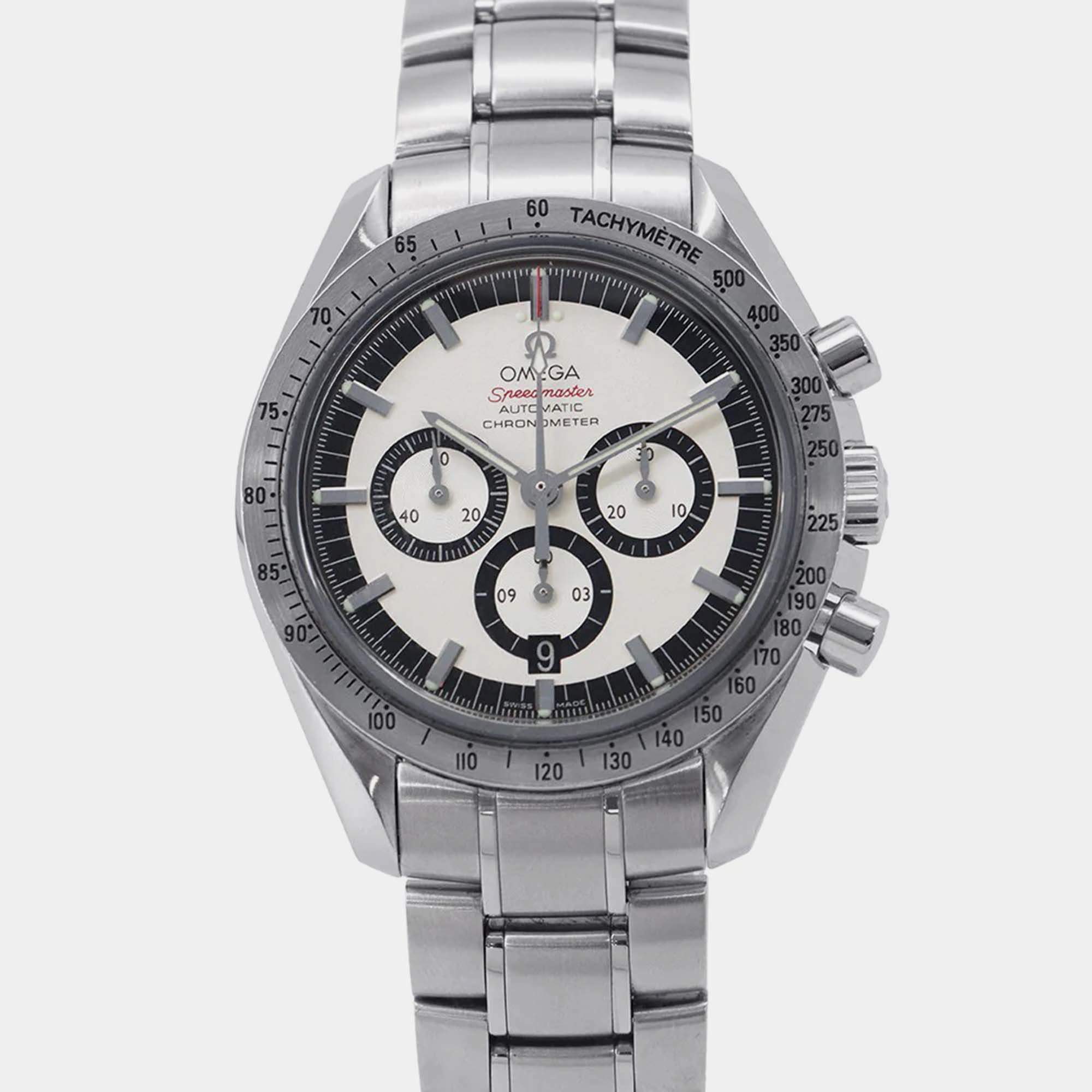 Pre Owned Omega Speedmaster 3506.31.00 Automatic White Stainless Steel Men's Wristwatch 42 mm