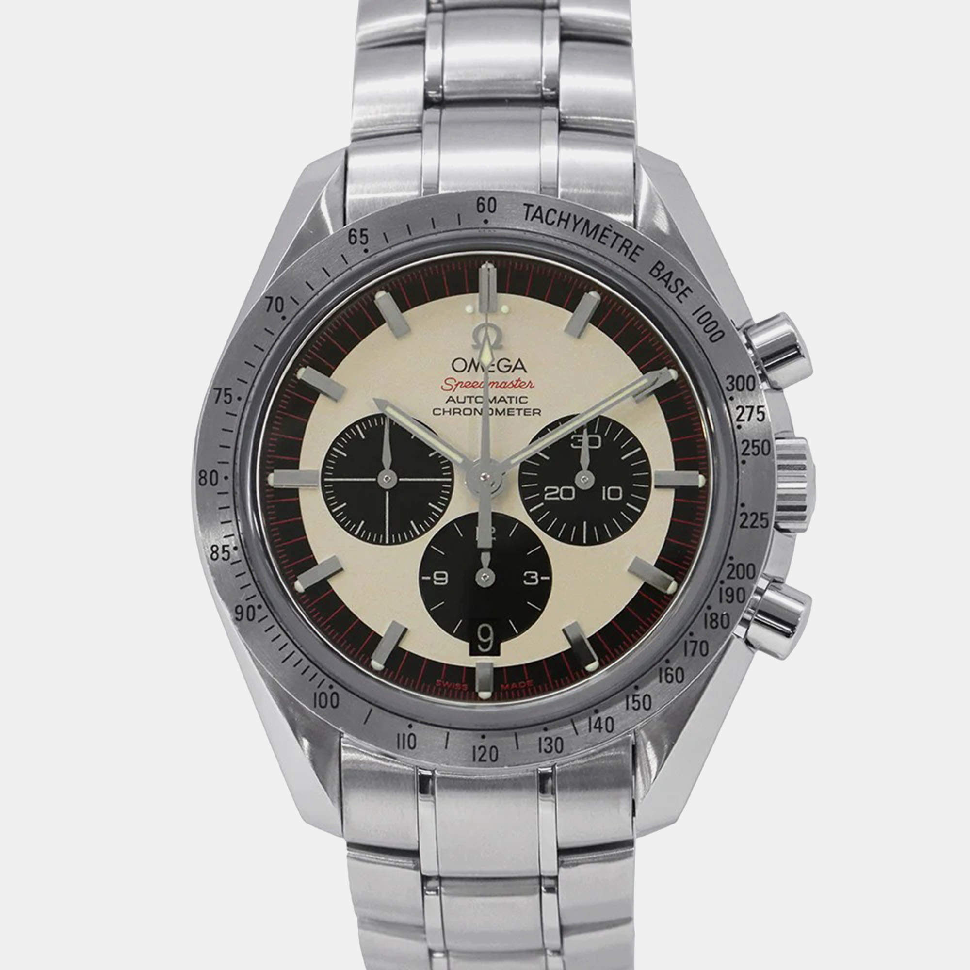 Pre Owned Omega Speedmaster 3559.32 Automatic White Stainless Steel Men's Wristwatch 40 mm