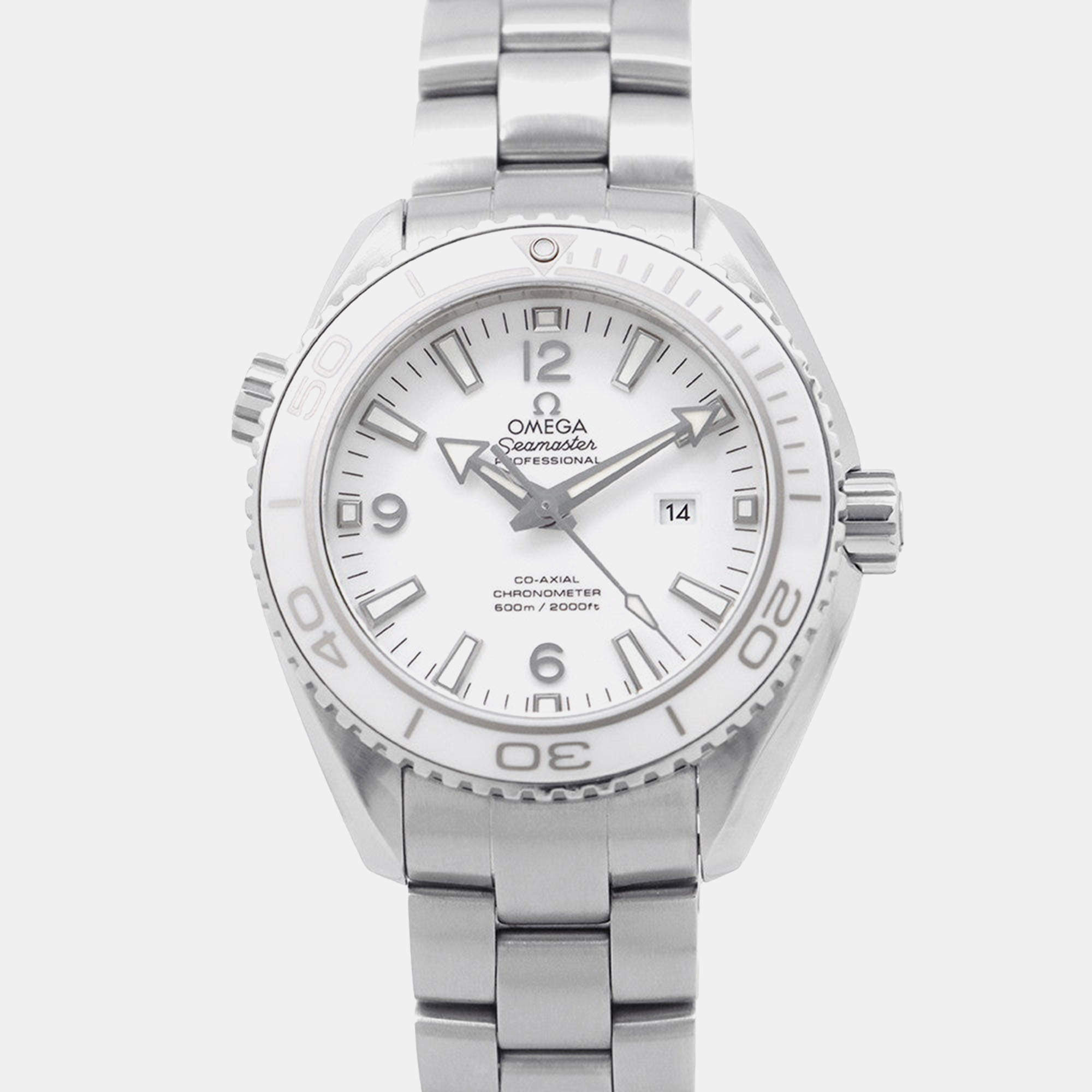 Pre Owned Omega Seamaster Planet Ocean 232.30.38.20.04.001 Automatic White Stainless Steel Men’s Wristwatch 37.5 mm