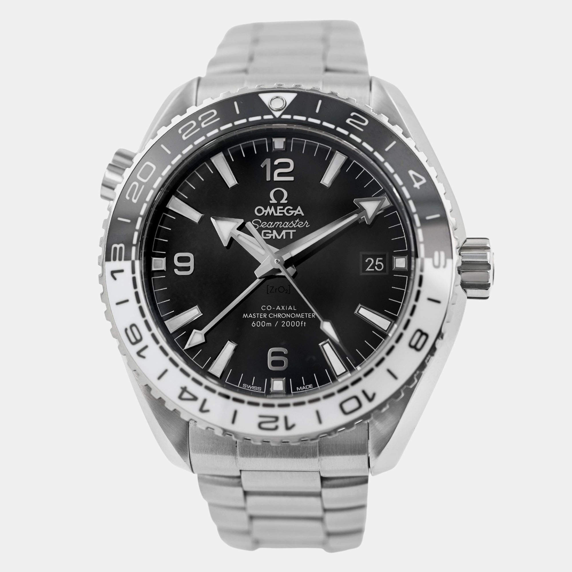 Pre Owned Omega Planet Ocean GMT 215.30.44.22.01.001 Automatic Black stainless steel Men's Wristwatch 43.5 mm