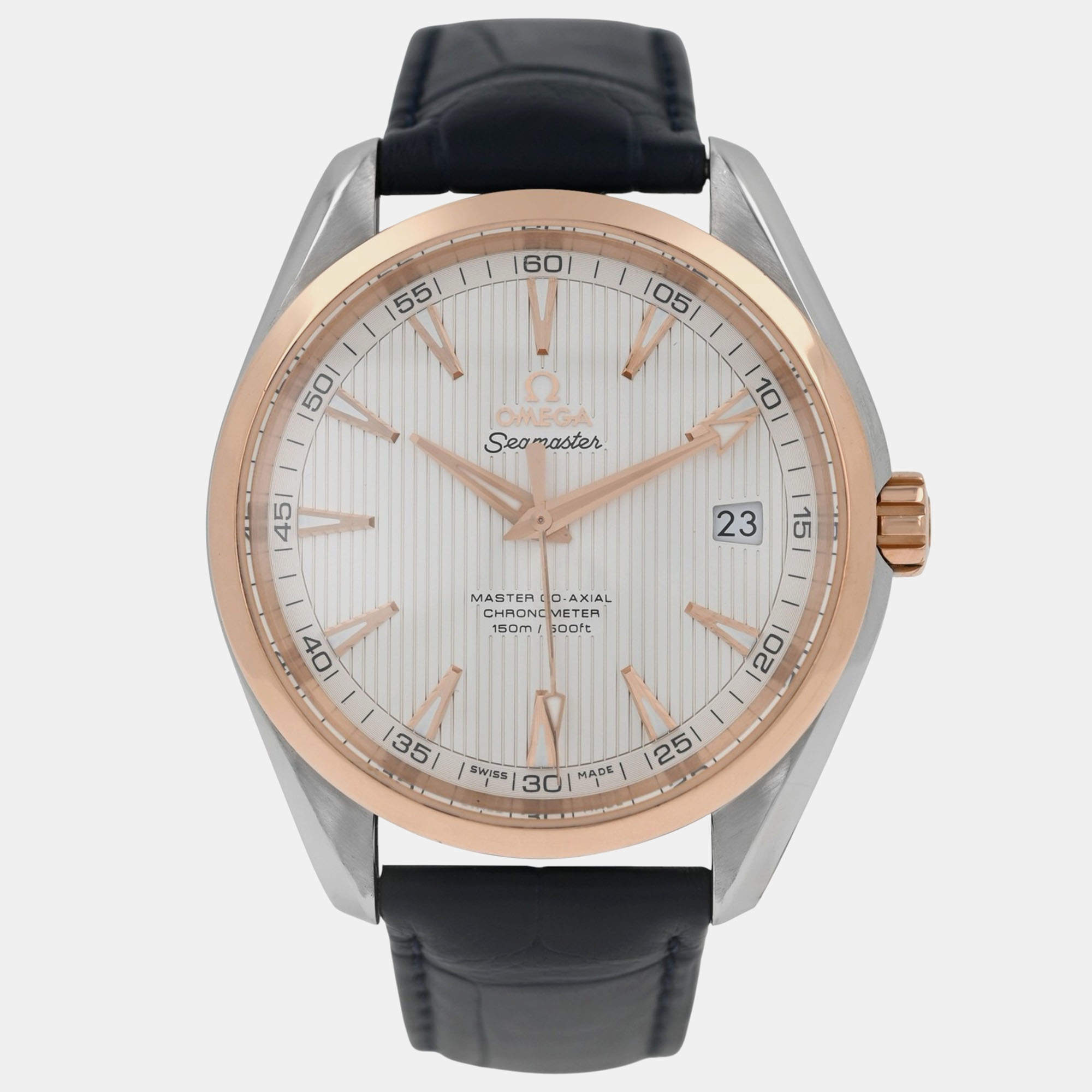 Pre Owned Omega Seamaster Aqua Terra 231.23.42.21.02.001 Automatic White 18k yellow gold stainless steel Men's Wristwatch 41.5 mm