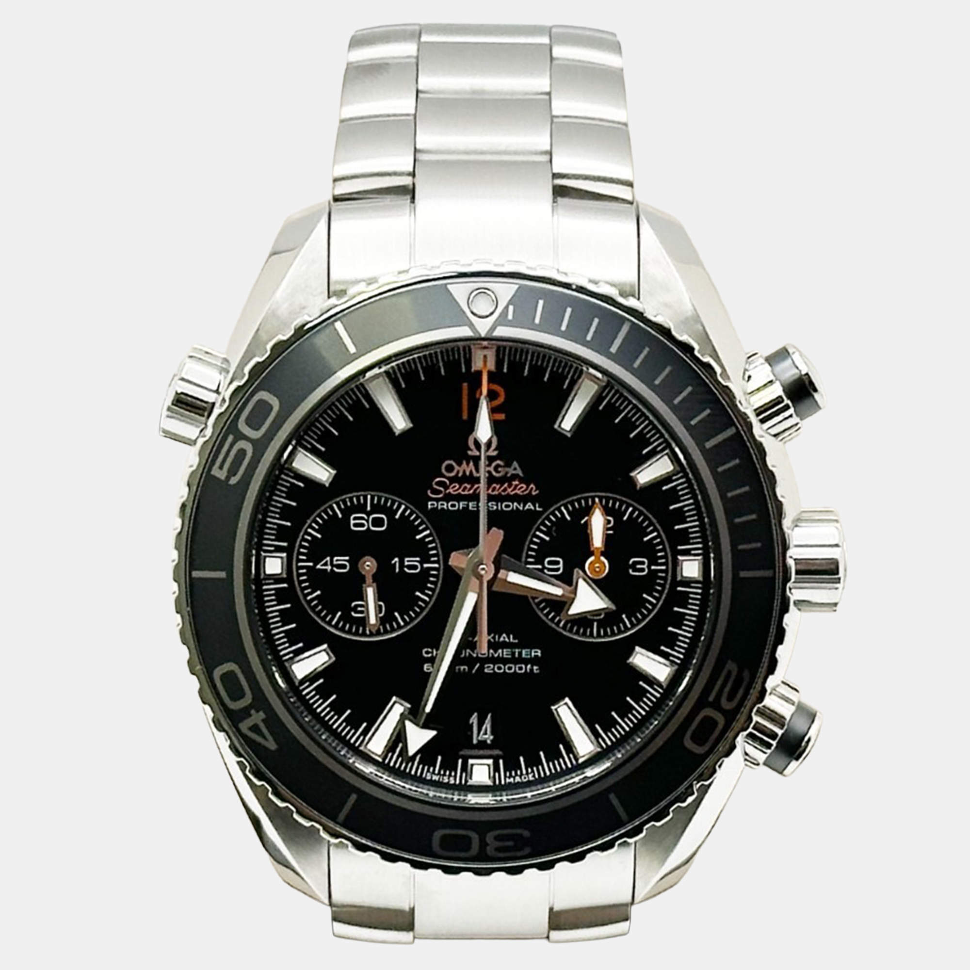 Pre Owned Omega Seamaster Planet Ocean 232.30.46.51.01.003 Automatic Black Dial Stainless Steel Men's Wristwatch 45.5mm