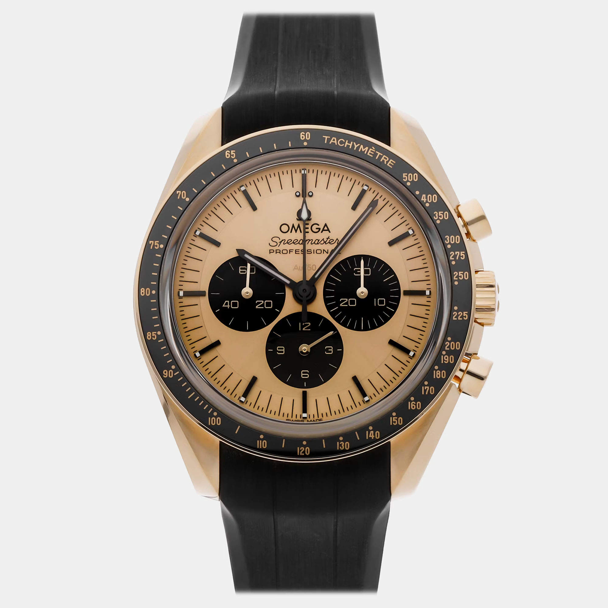 Pre Owned Pre-Owned Omega Speedmaster Moonwatch Chronograph 310.62.42.50.99.001 Gold Manual Winding 18k Rose Gold Men's Wristwatch 42 mm