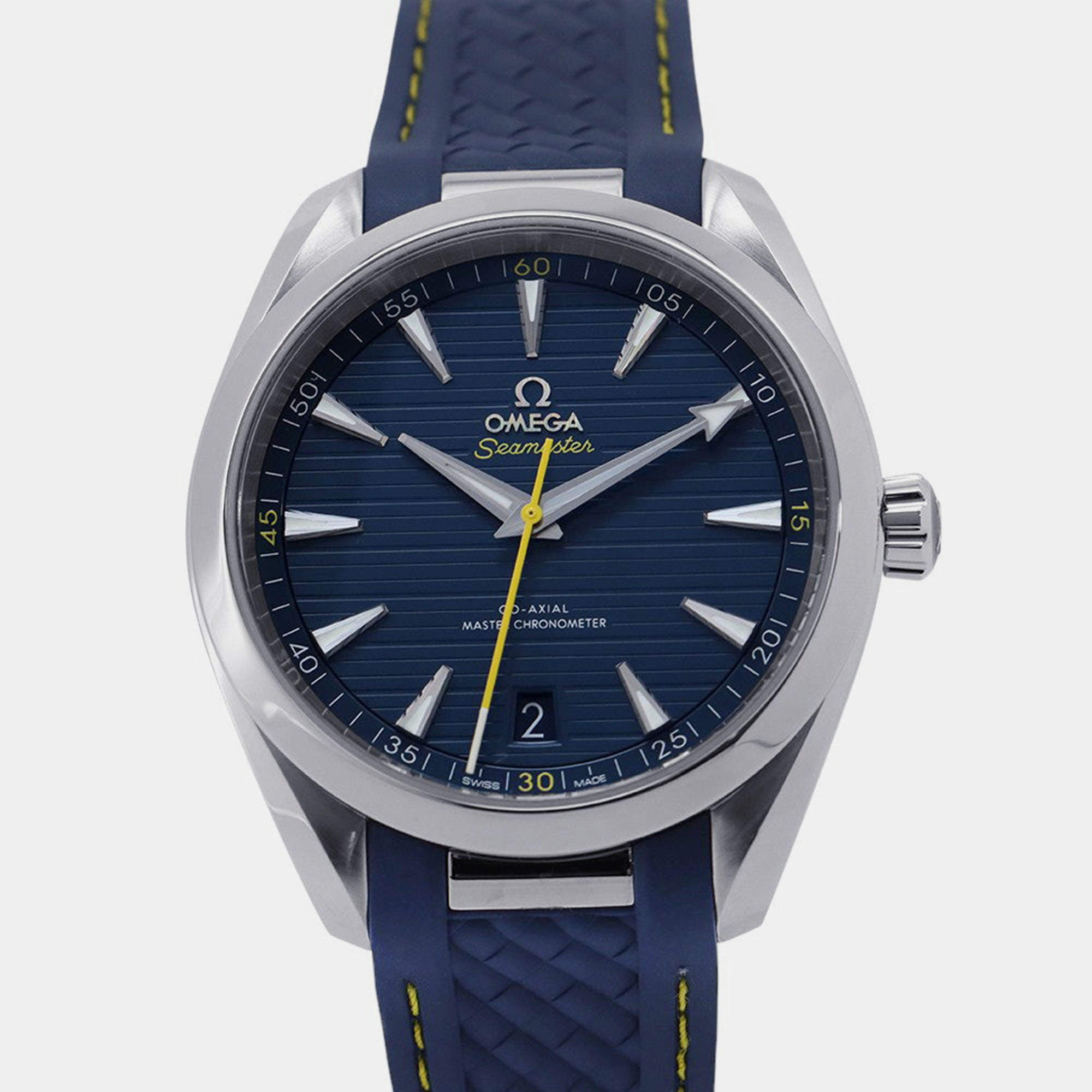 مملوكة مسبقًا Omega Seamaster Aqua Terra 220.12.41.21.03.009 Automatic Blue Stainless Steel Men's Wristwatch 41 mm