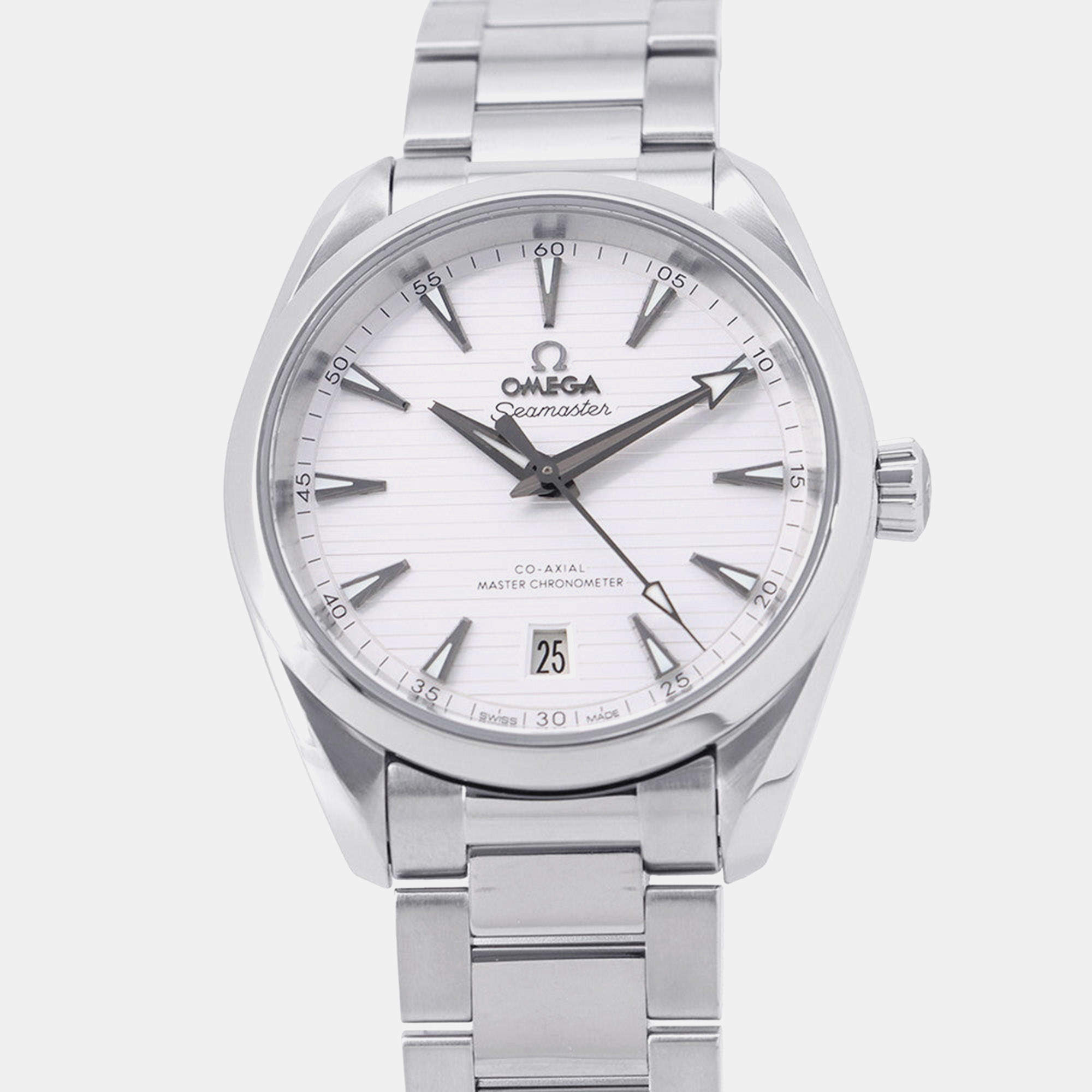 مملوكة مسبقًا Omega Seamaster Aqua Terra 220.10.38.20.02.001 Automatic Silver Stainless Steel Men's Wristwatch 38 mm
