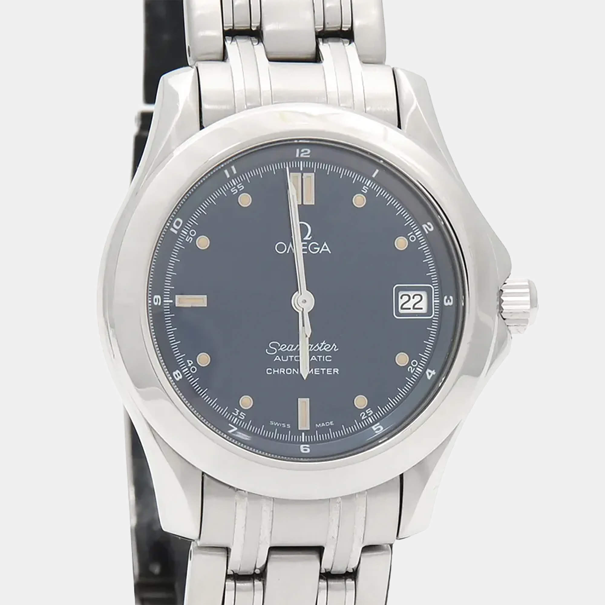 Pre Owned ساعة يد رجالية أوميغا سيماستر 2511.80 زرقاء ستانلس ستيل 36 مم