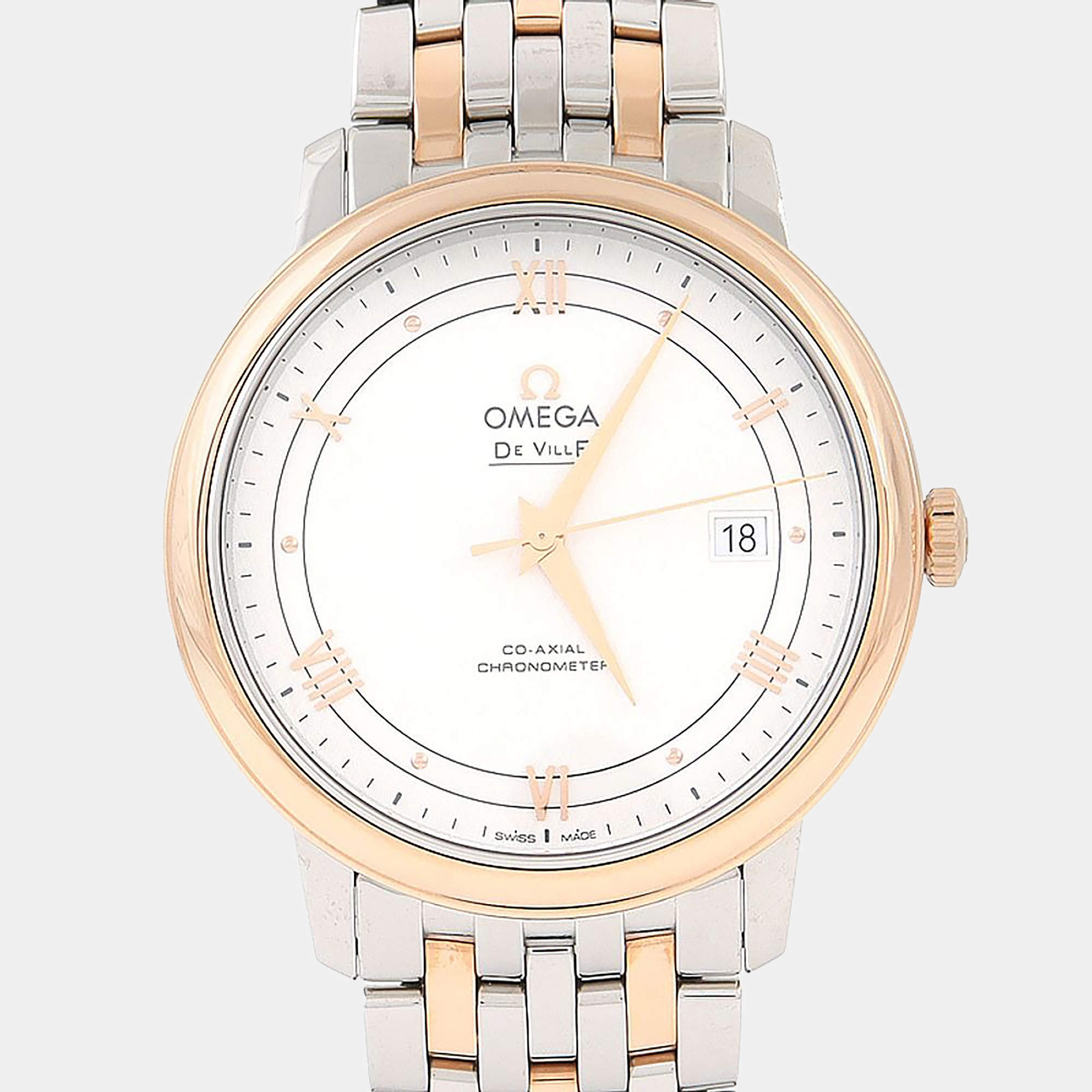 Pre Owned ساعة يد رجالية أوميغا دي فيل بريستيج 424.20.40 أوتوماتيكية ستانلس ستيل 39.5 مم