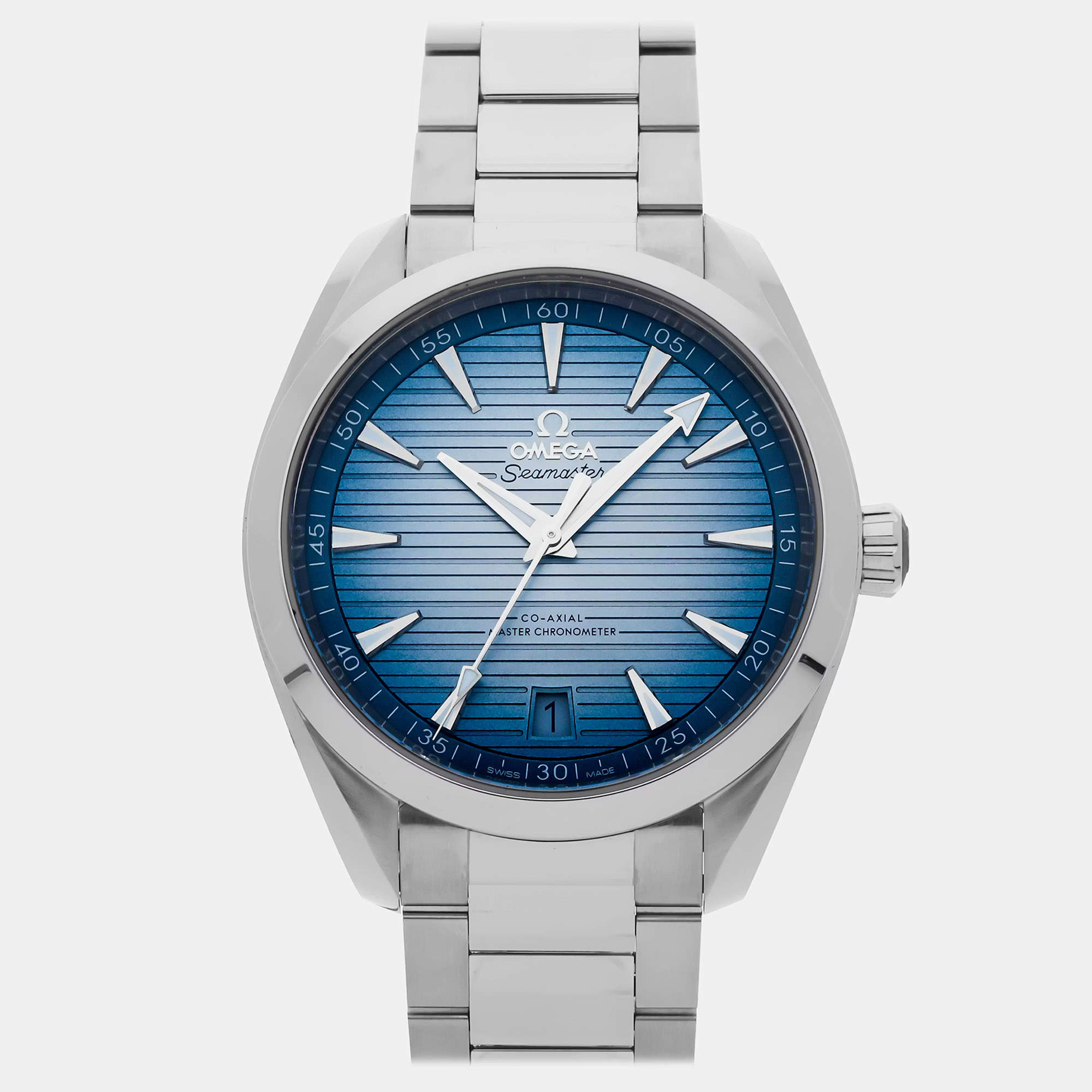 Pre Owned Pre-Owned Omega Seamaster Aqua Terra 150M 220.10.41.21.03.005 Blue Automatic Stainless Steel Men's Wristwatch 41 MM