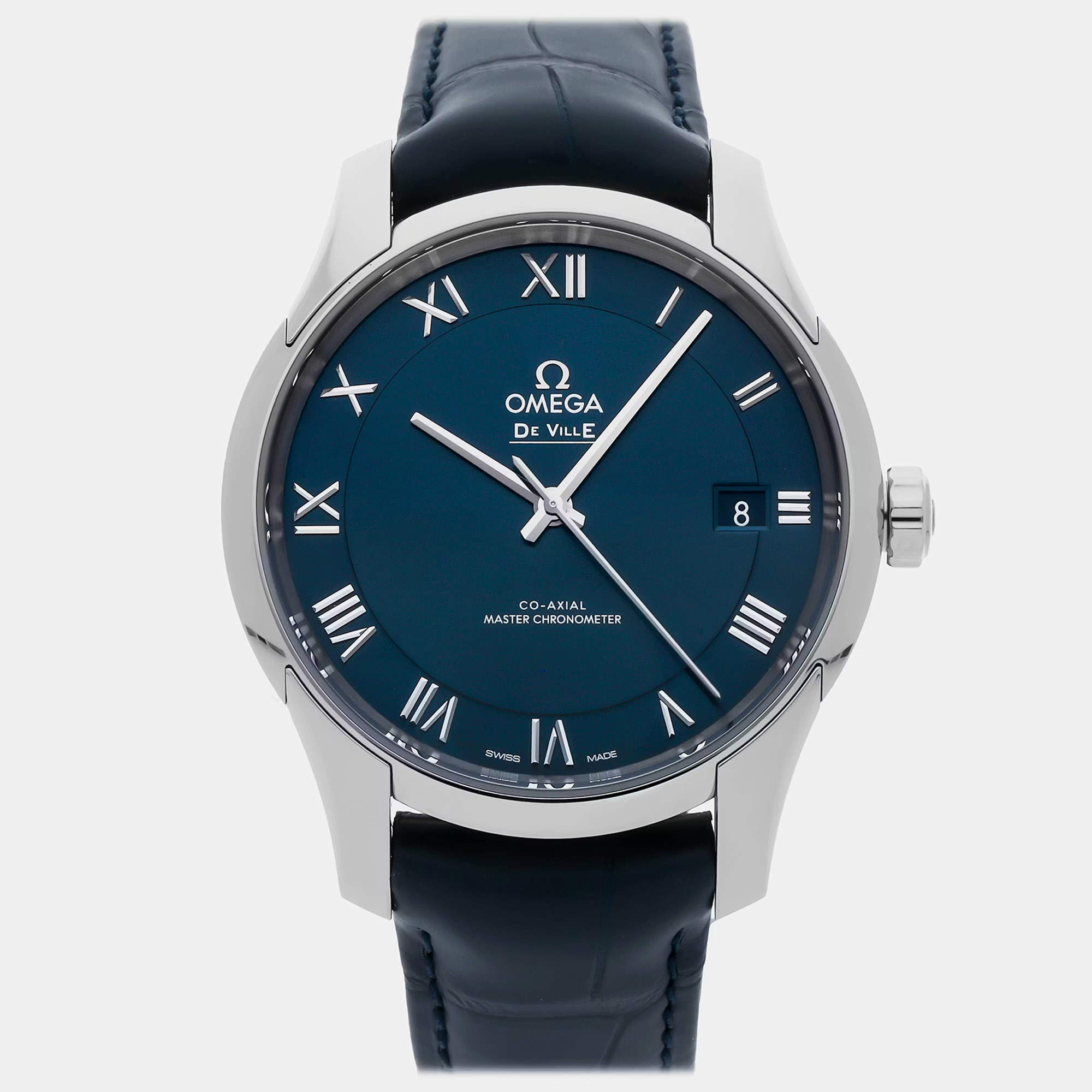 Pre Owned Omega De Ville Hour Vision 433.13.41.21.03.001 Blue Automatic Stainless Steel Men's Wristwatch 41mm