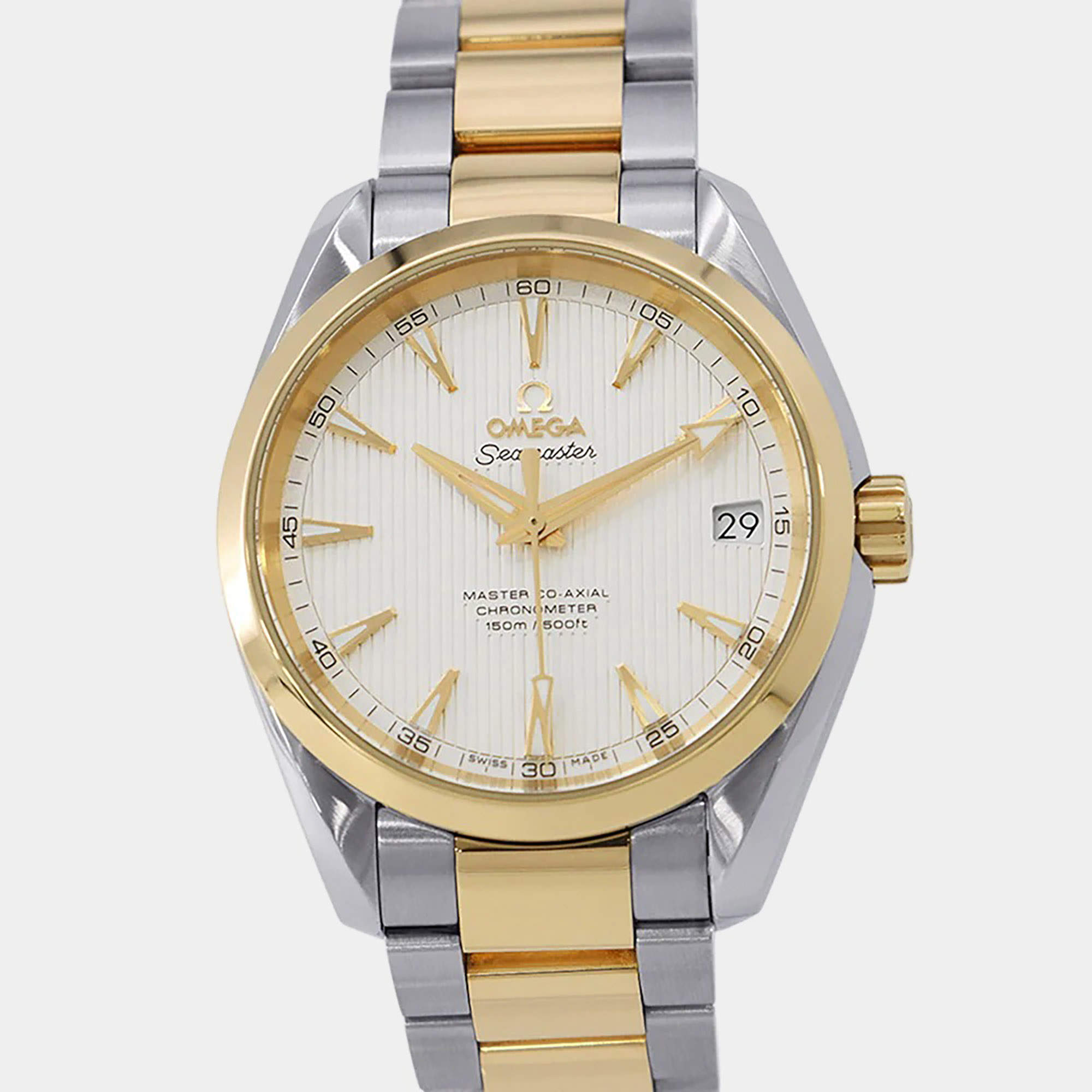 Pre Owned {"name_ar": "ساعة يد رجالية أوميغا سيماستر أكوا تيرا 231.20.39.21.02.002 بيضاء ذهبية صفراء، ستانلس ستيل أوتوماتيكية 38.5 مم"}
