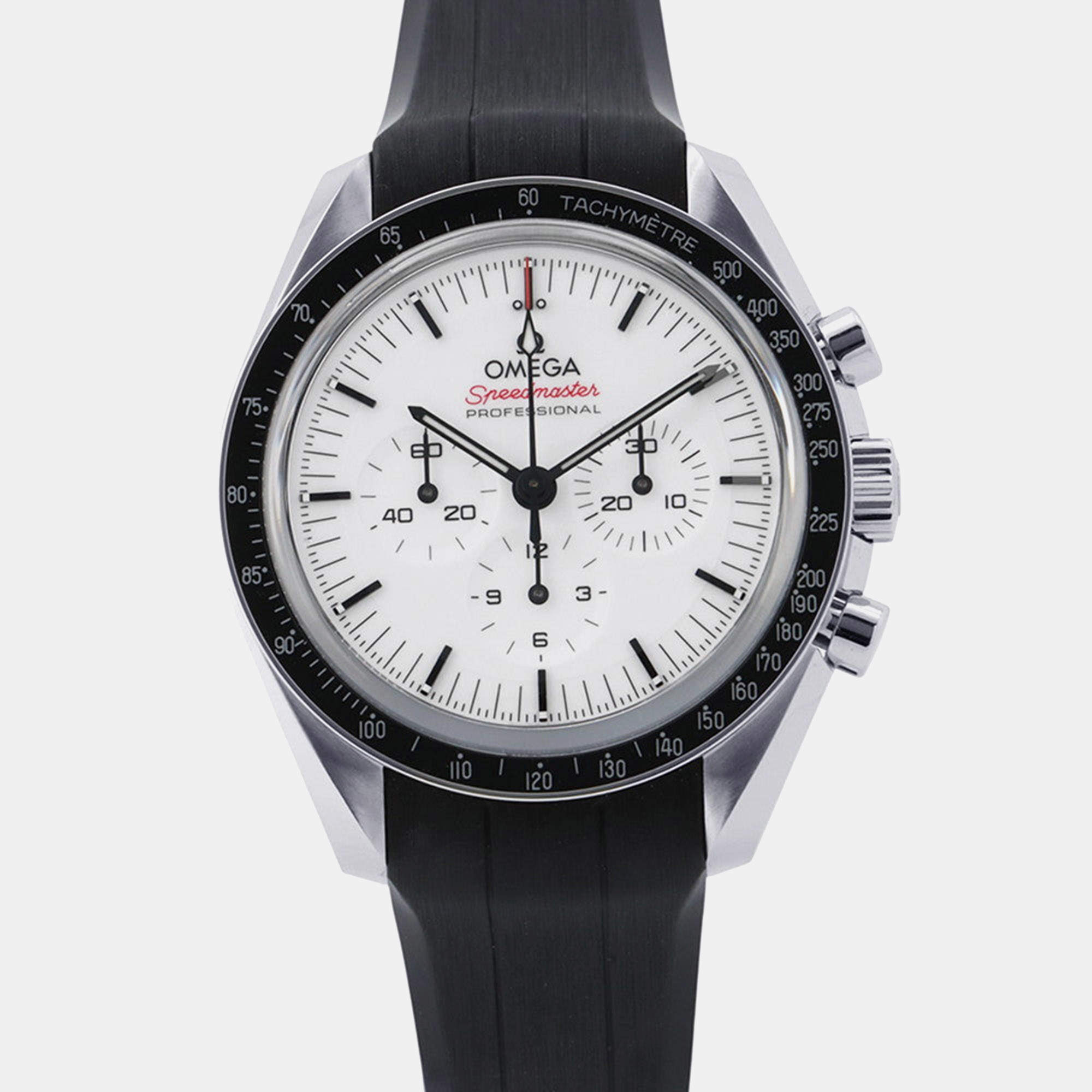 Pre Owned Omega Speedmaster Professional Moonwatch 310.32.42.50.04.001 White Stainless Steel Manual Winding Men's Wristwatch 42mm