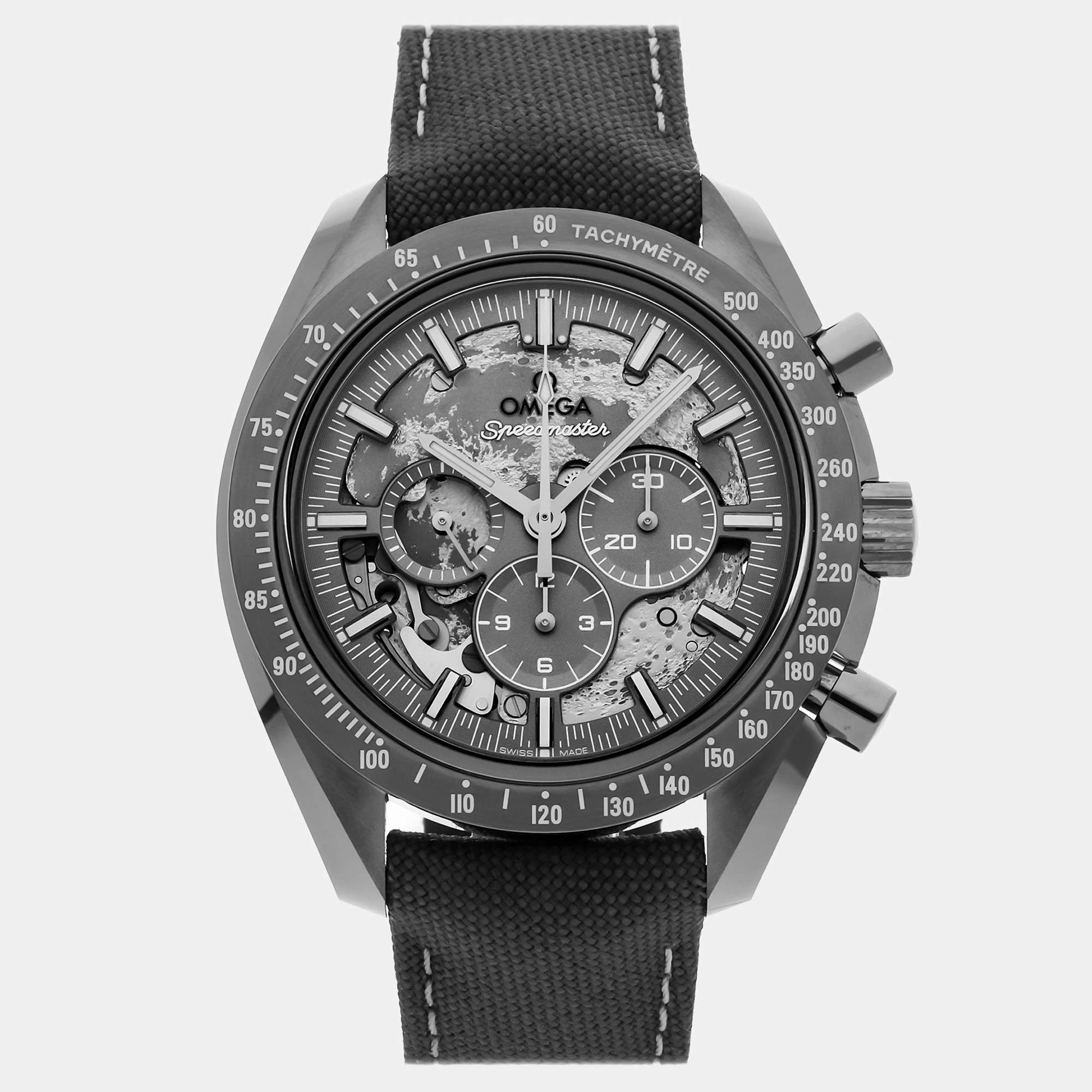 Pre Owned Omega Speedmaster Grey Side Of The Moon 310.92.44.50.06.001 Grey Ceramic Manual Winding Men's Watches 44mm