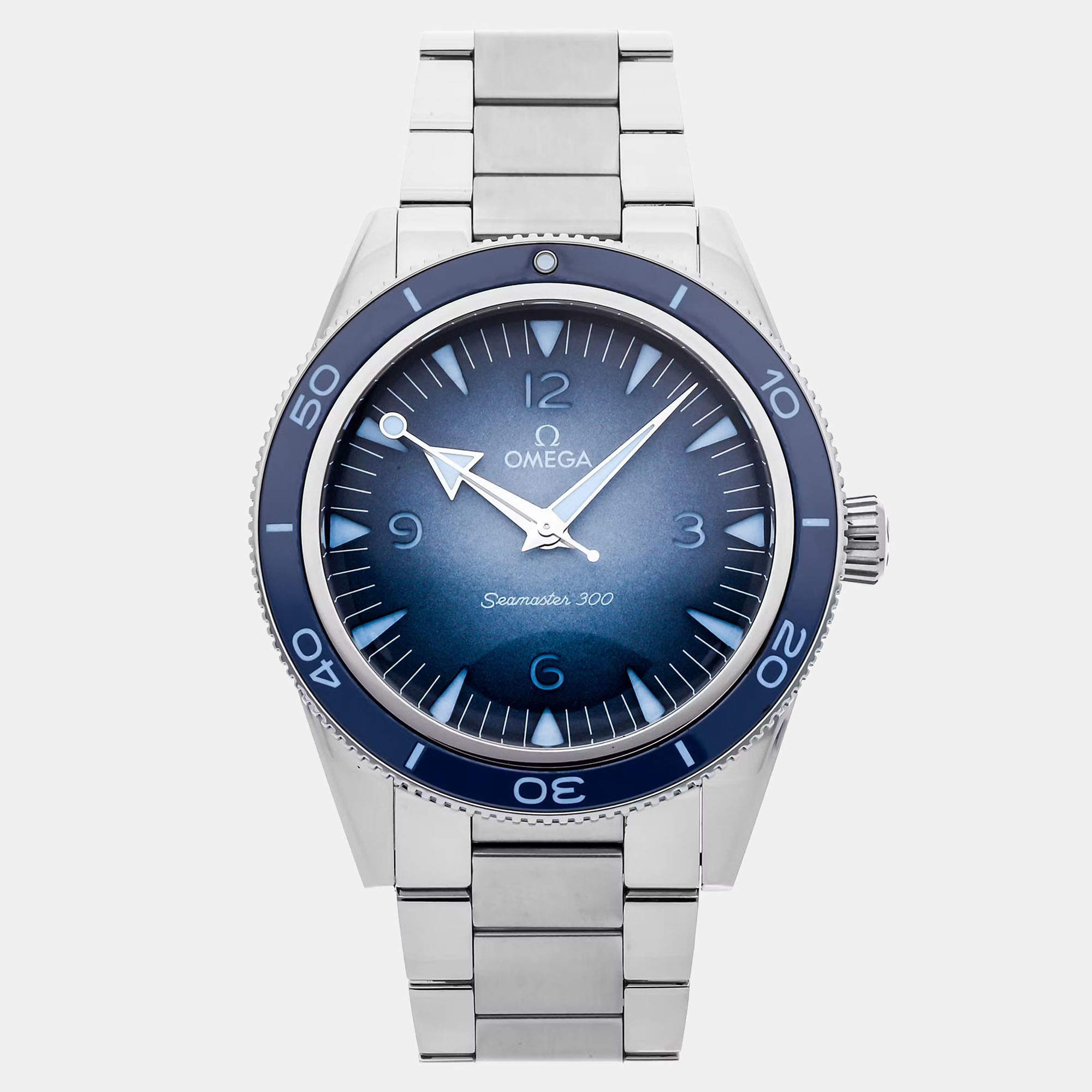 Pre Owned Omega Seamaster 300M 234.30.41.21.03.002 Blue Stainless Steel Automatic Men's Wristwatch 41mm