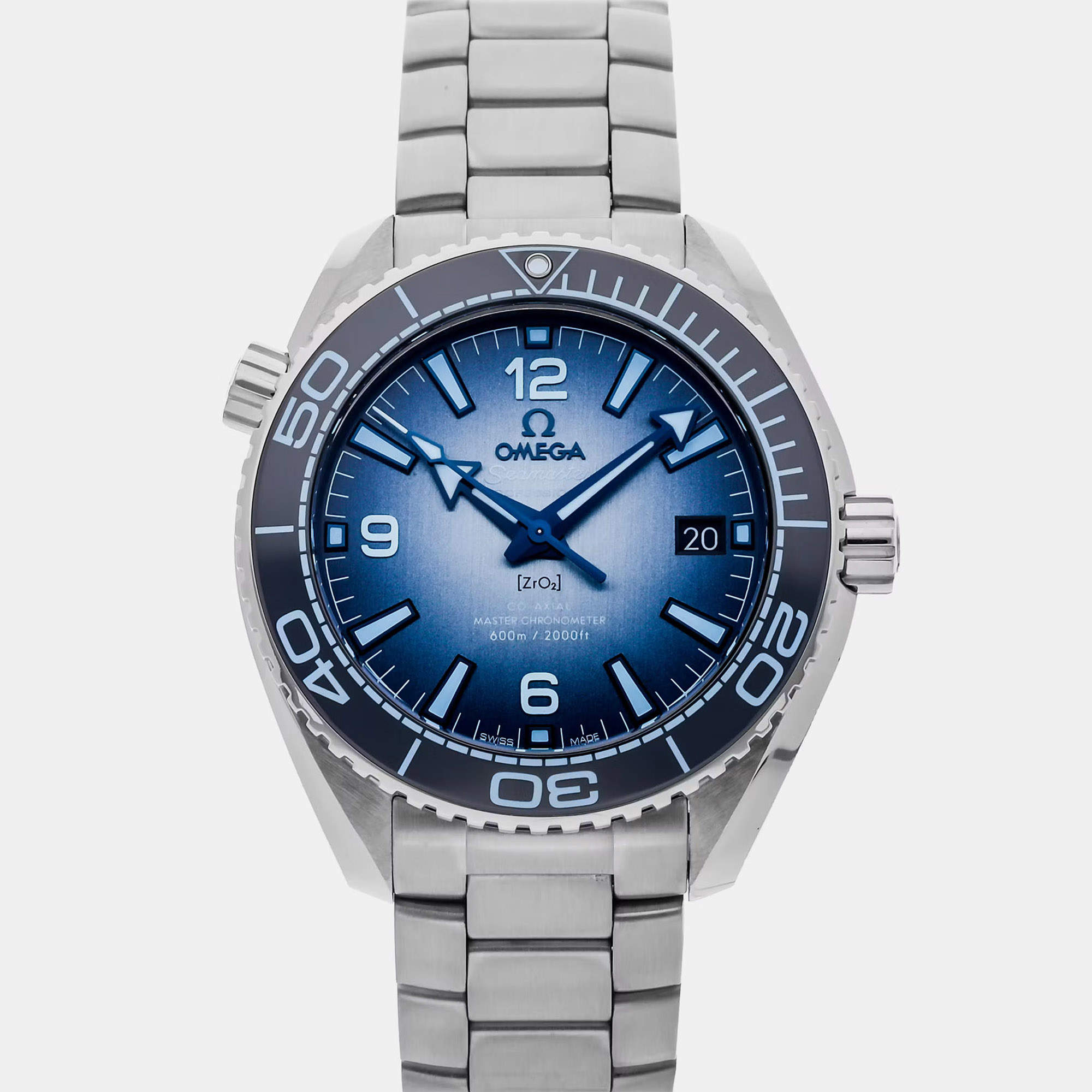 Pre Owned Omega Seamaster Planet Ocean 215.30.40.20.03.002 Blue Stainless Steel Automatic Men's Watches 39 mm