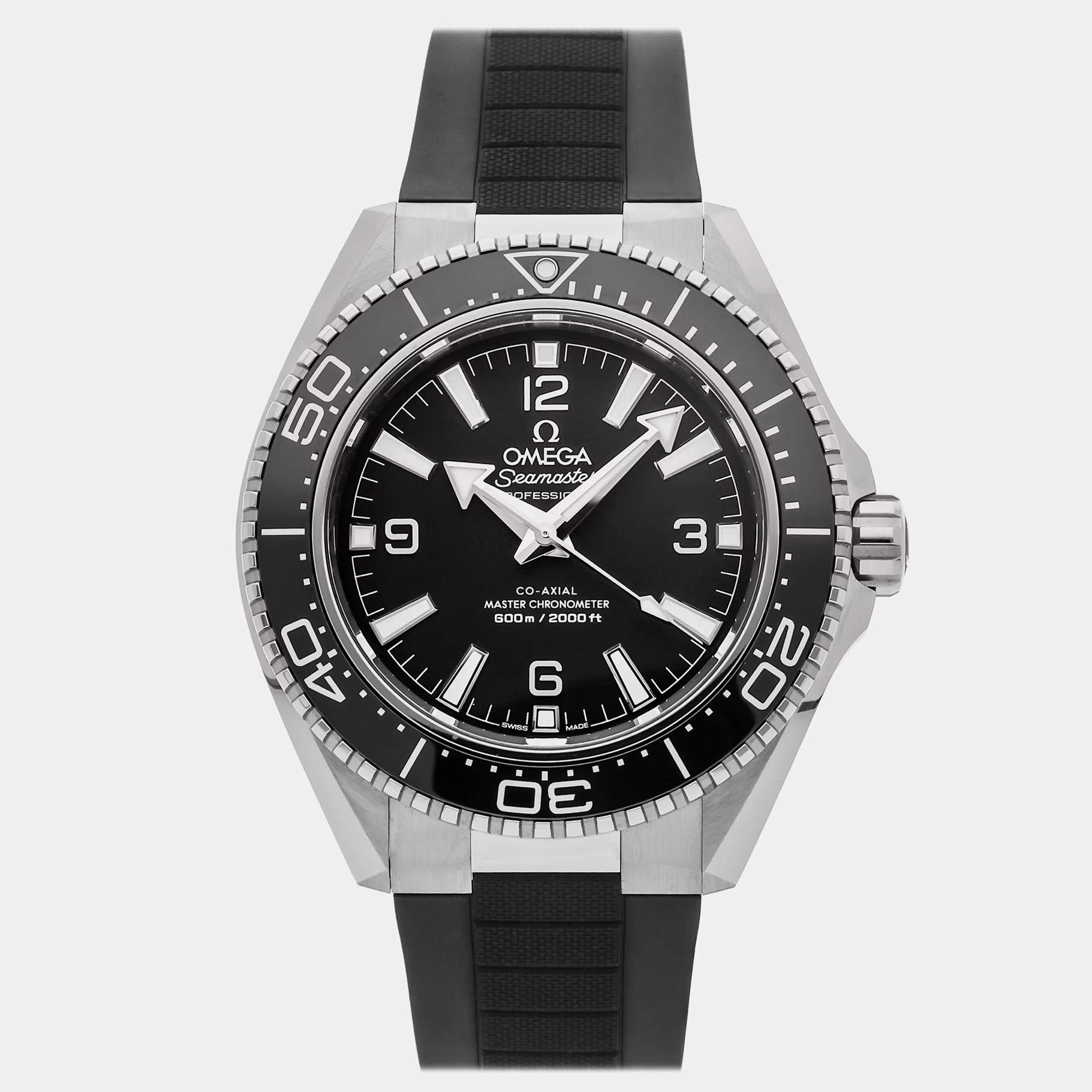 Pre Owned Omega Seamaster Planet Ocean 217.32.42.21.01.001 Black Stainless Steel Automatic Men's Wristwatch 42mm