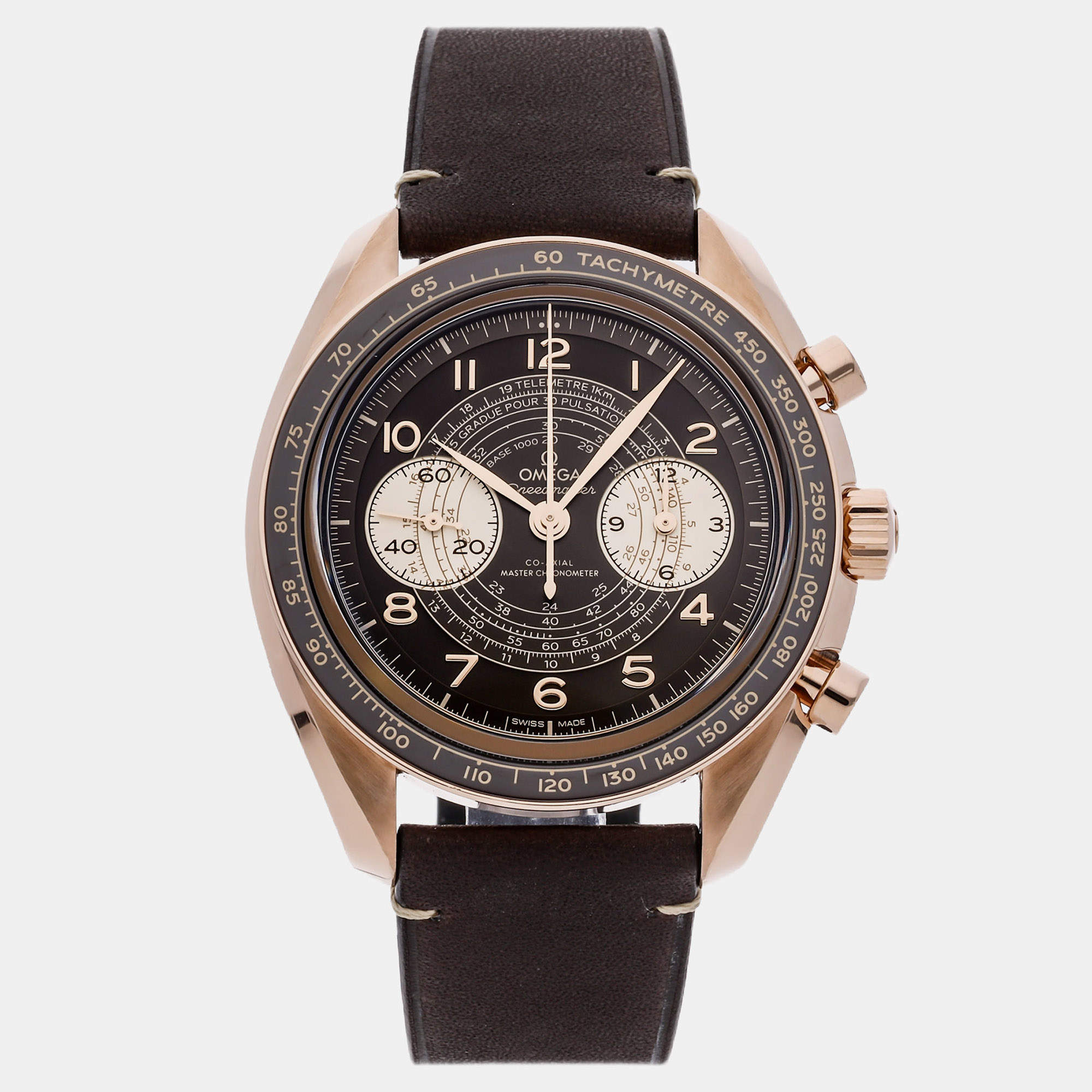 Pre Owned Omega Speedmaster Chronoscope 329.92.43.51.10.001 Brown Bronze Gold Manual Winding Men's Watches 43mm