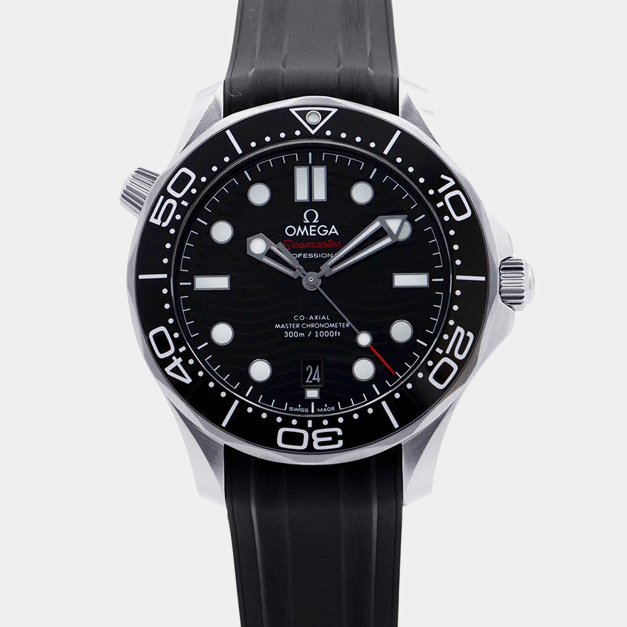Pre Owned Omega Seamaster Diver 210.32.42.20.01.001 Black Stainless Steel Automatic Men's Watches 42mm