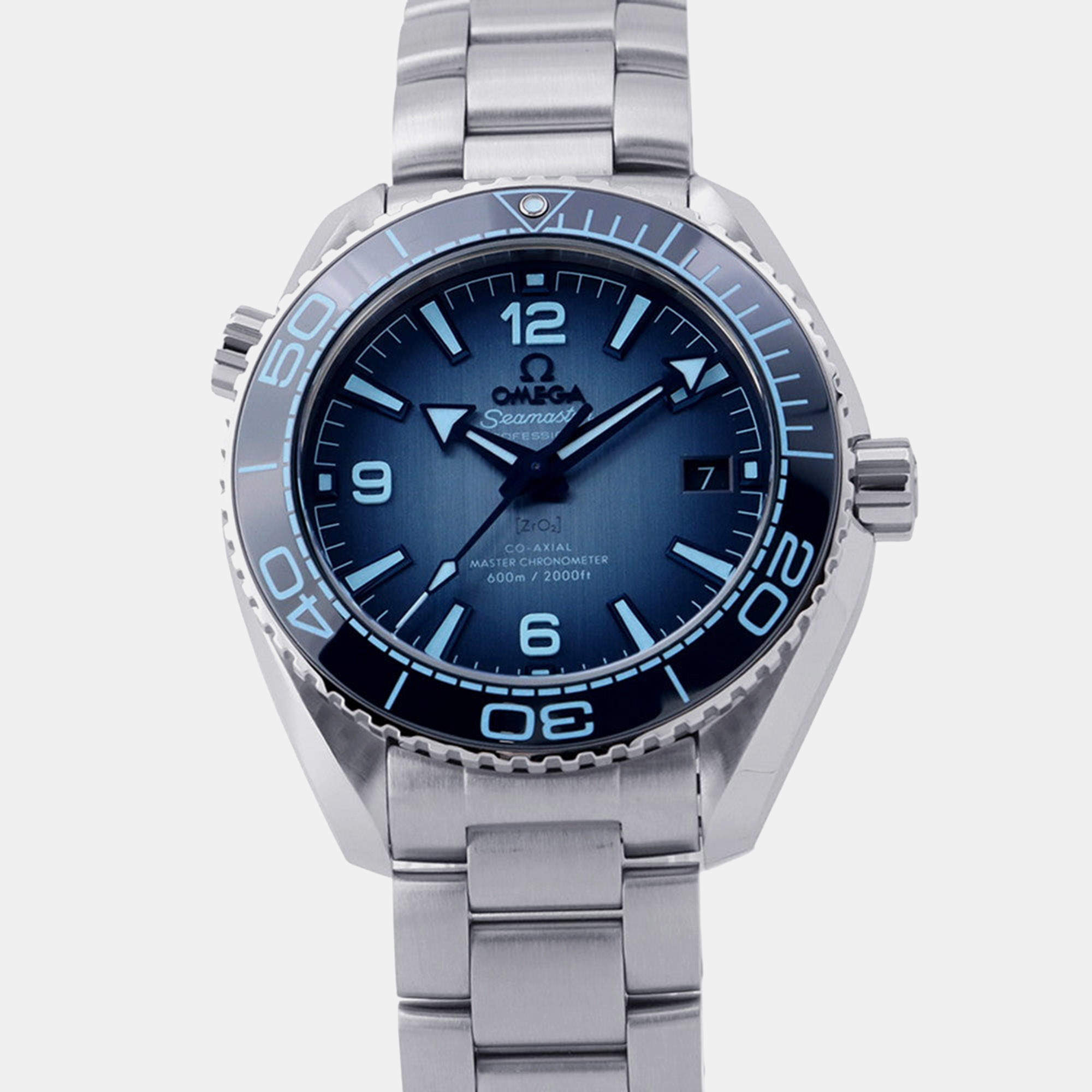 Pre Owned Omega Seamaster Planet Ocean 215.30.40.20.03.002 Blue Stainless Steel Automatic Men's Watches 39.5mm