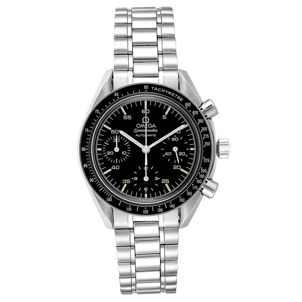 Omega Black Stainless Steel Speedmaster Automatic 3510 50 00 Men S Wristwatch 39 Mm Omega Tlc