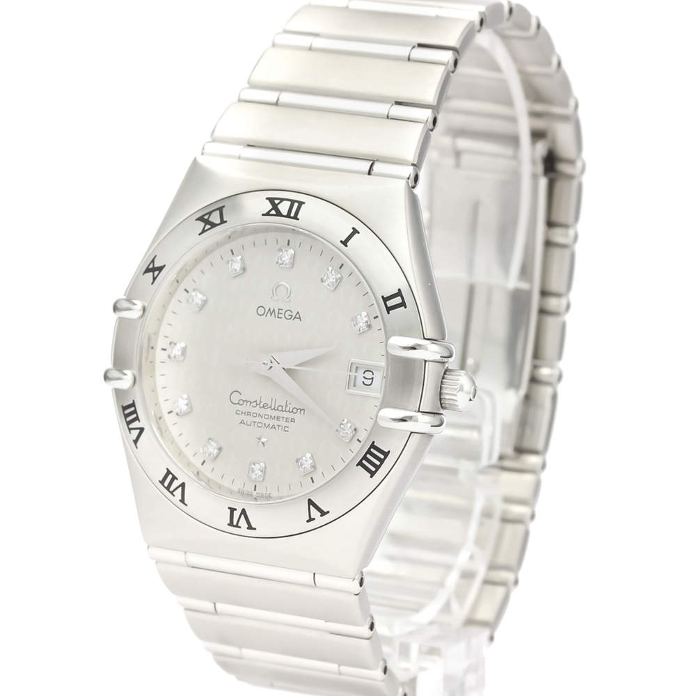 Omega Silver Diamonds Stainless Steel Constellation 1504.35 Men's Wristwatch 40 MM
