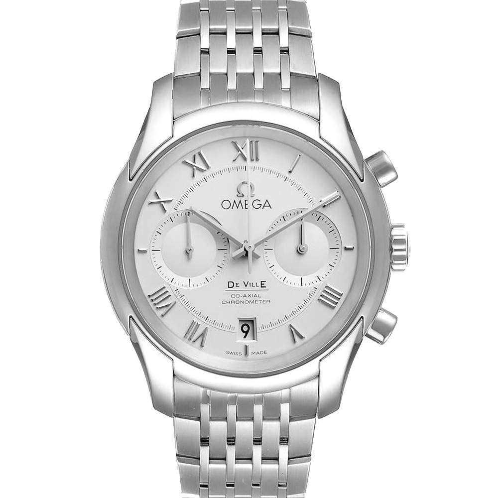 Omega Silver Stainless Steel DeVille Co-Axial Chronograph 431.10.42.51.02.00 Men's Wristwatch 42 MM
