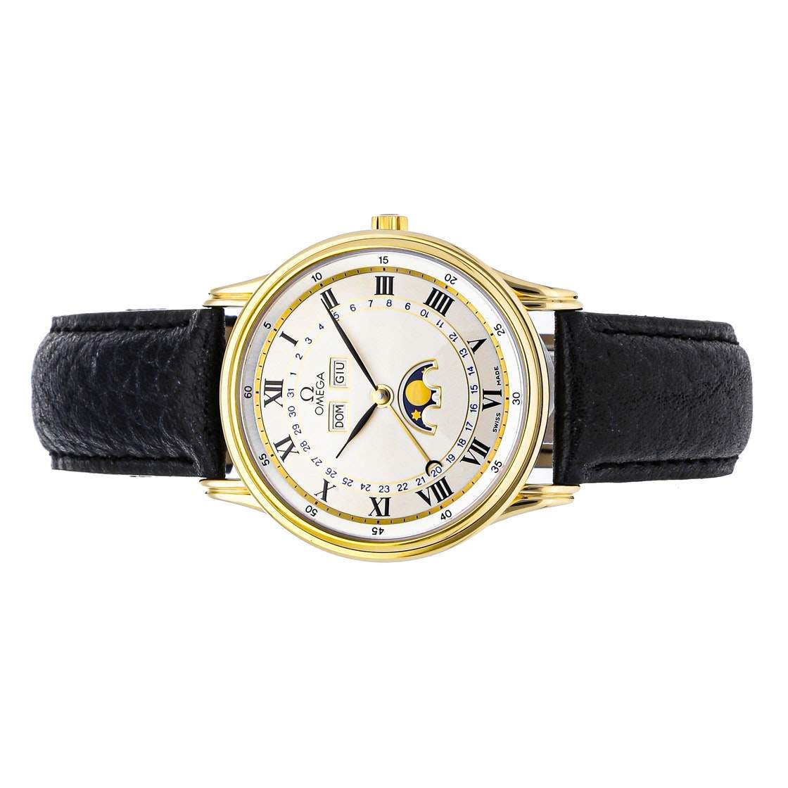 Omega White 18K Yellow Gold De Ville Triple Calendar 156.003 Men's  Wristwatch 35 MM Omega | TLC