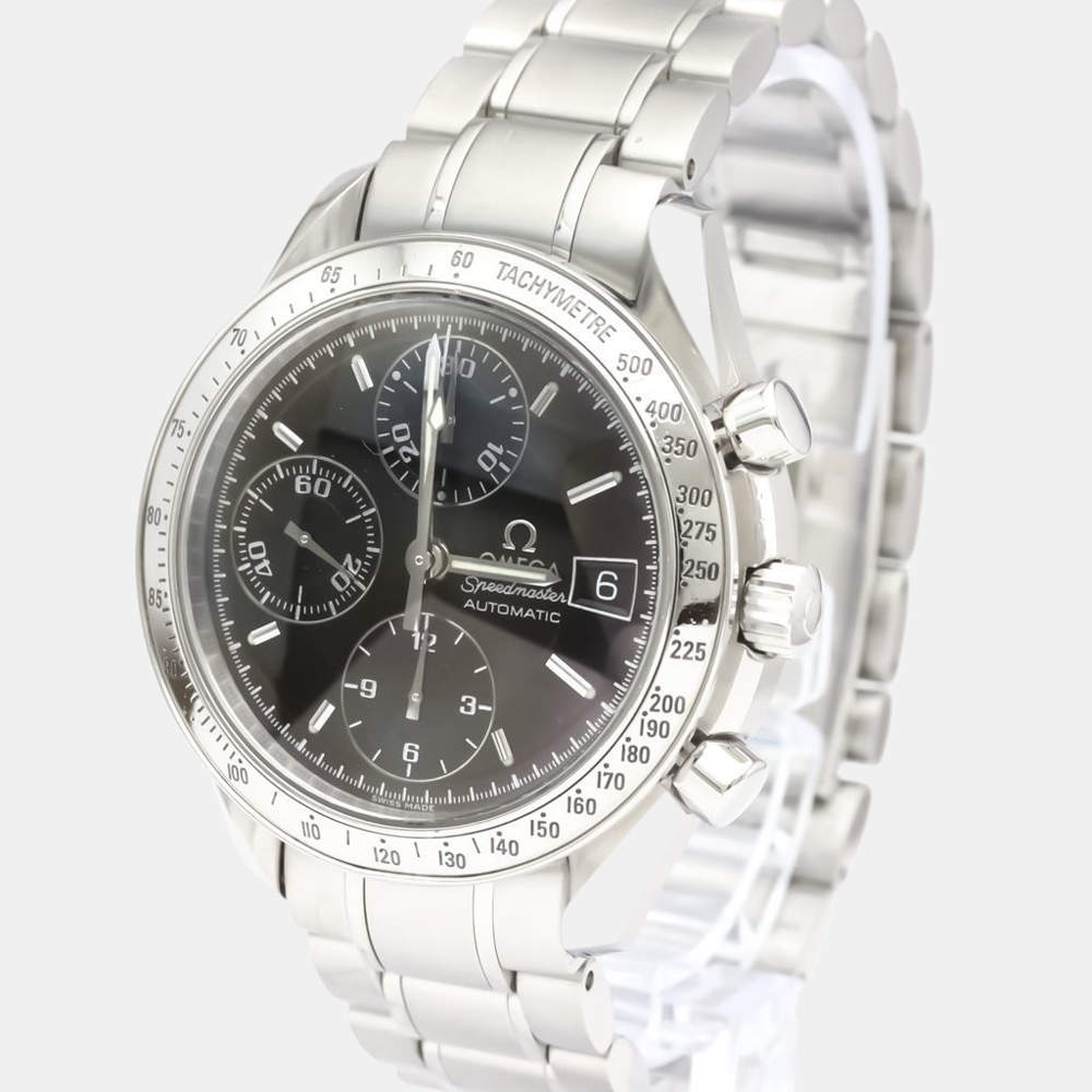Pre Owned Omega Black Stainless Steel Speedmaster Date 3513.50 Automatic Men's Wristwatch 39 MM