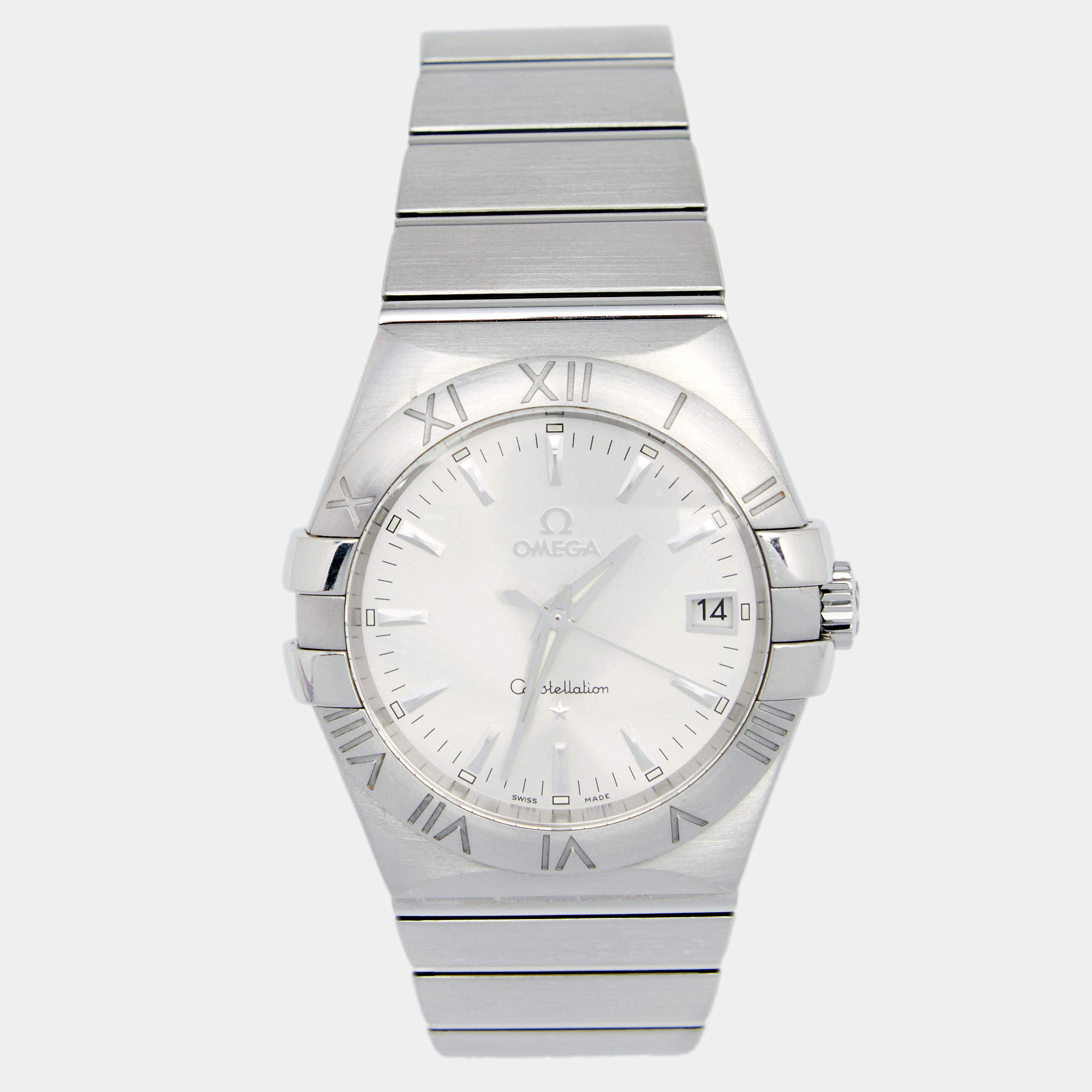 Omega Silver Stainless Steel Constellation 396.2010 Men's Wristwatch 35 mm