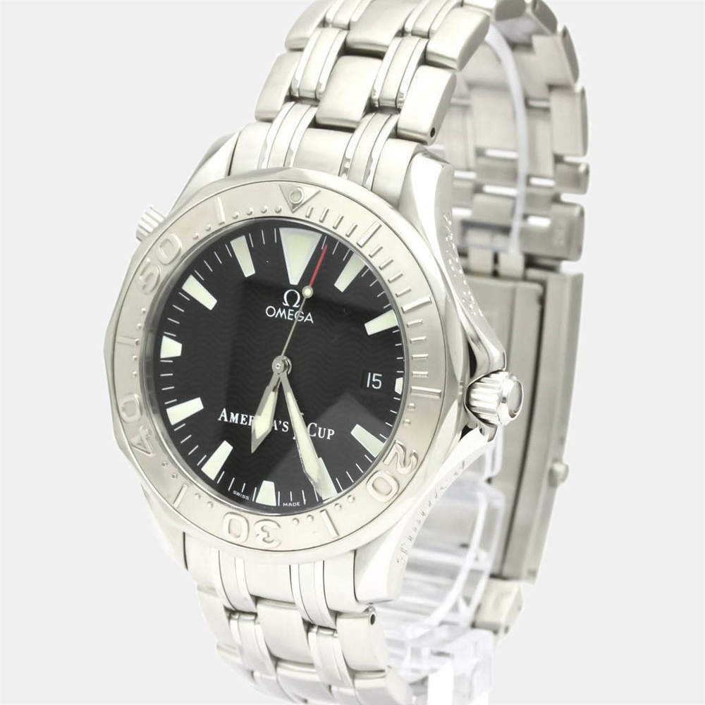 Omega Black Stainless Steel Seamaster Professional 300M Americas Cup Limited Edition 2533.50 Men's Wristwatch 41 MM