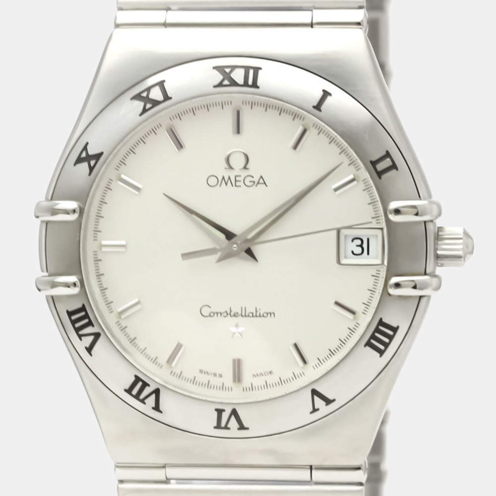 Omega Silver Stainless Steel Constellation Quartz 1512.30 Men's Wristwatch 33 mm