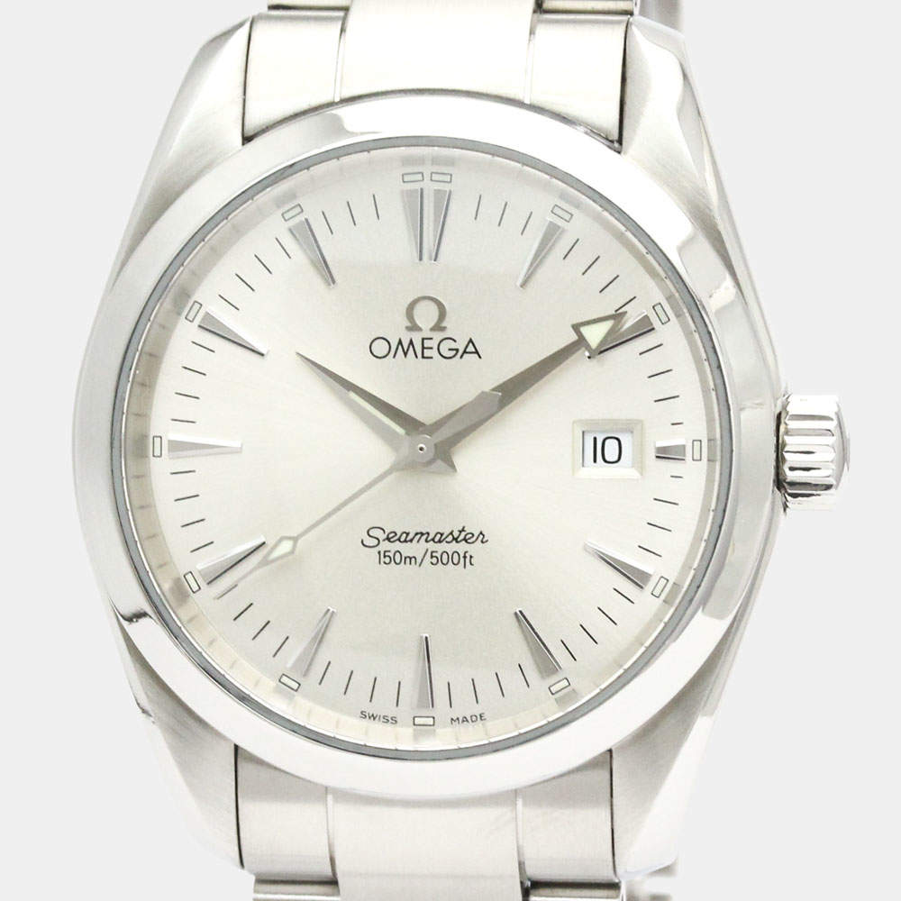 Omega Silver Stainless Steel Seamaster Aqua Terra 2518.30 Men's Wristwatch 36 mm