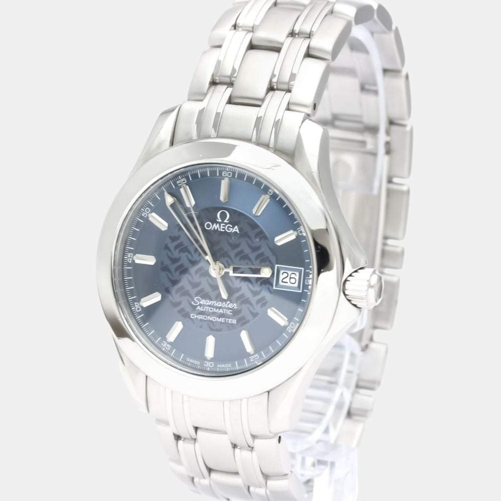 Omega Blue Stainless Steel Seamaster 2506.80 Automatic Men's Wristwatch 36 mm