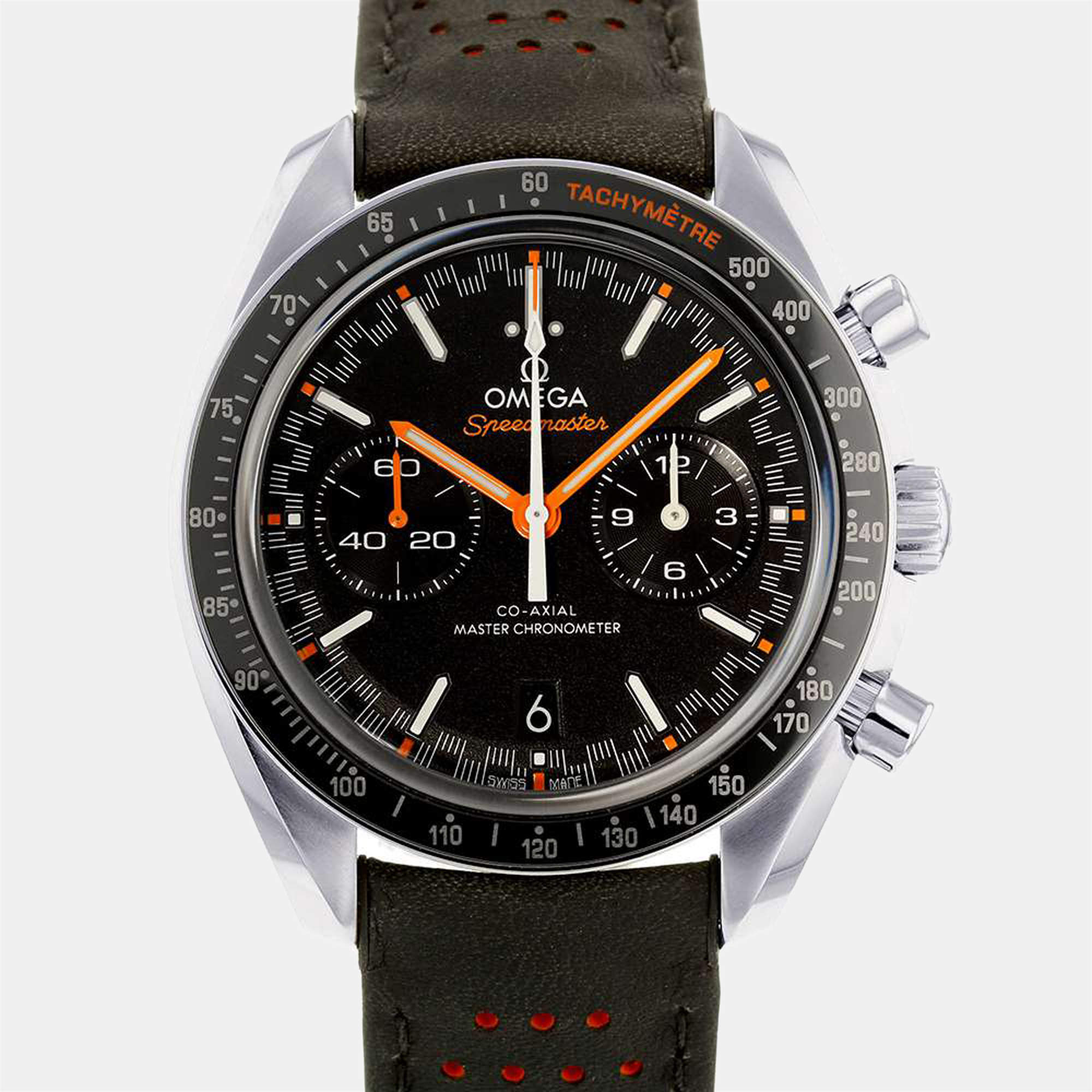Omega Black Stainless Steel Speedmaster Racing 329.32.44.51.01.001 Automatic Men's Wristwatch 44 mm