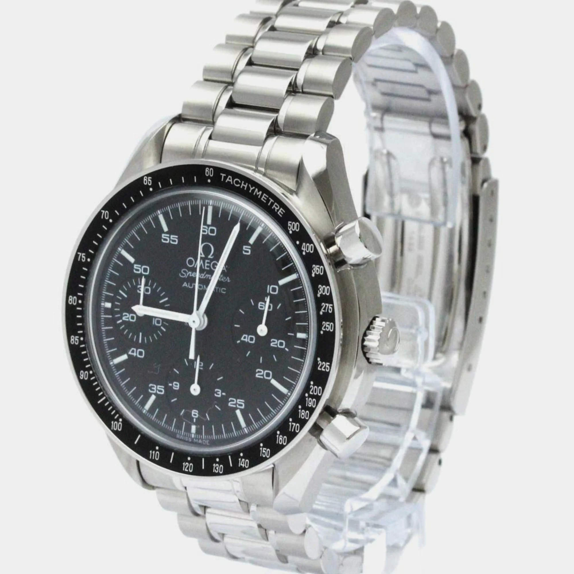 Omega Black Stainless Steel Speedmaster 3510.50 Automatic Men s