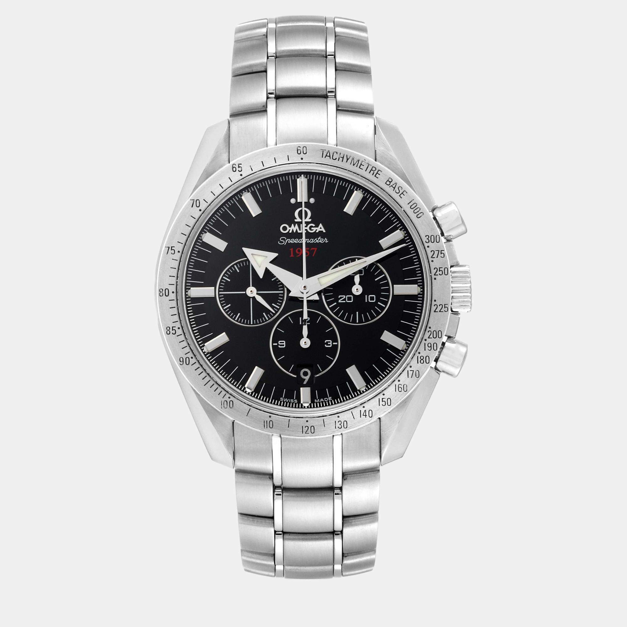 Omega Black Stainless Steel Speedmaster 321.10.42.50.01.001 Automatic Men's Wristwatch 42 mm