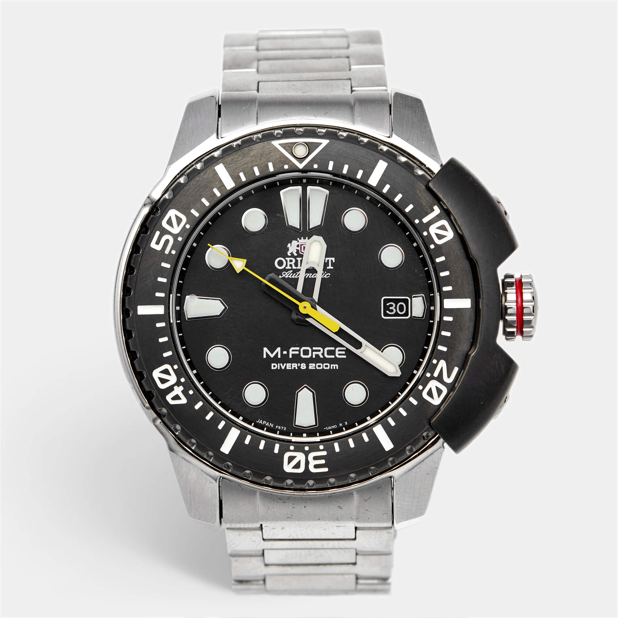 مملوكة مسبقًا Orient M-Force RA-AC0L01B00B Black Dial Stainless Steel Men's Wristwatch 45 mm