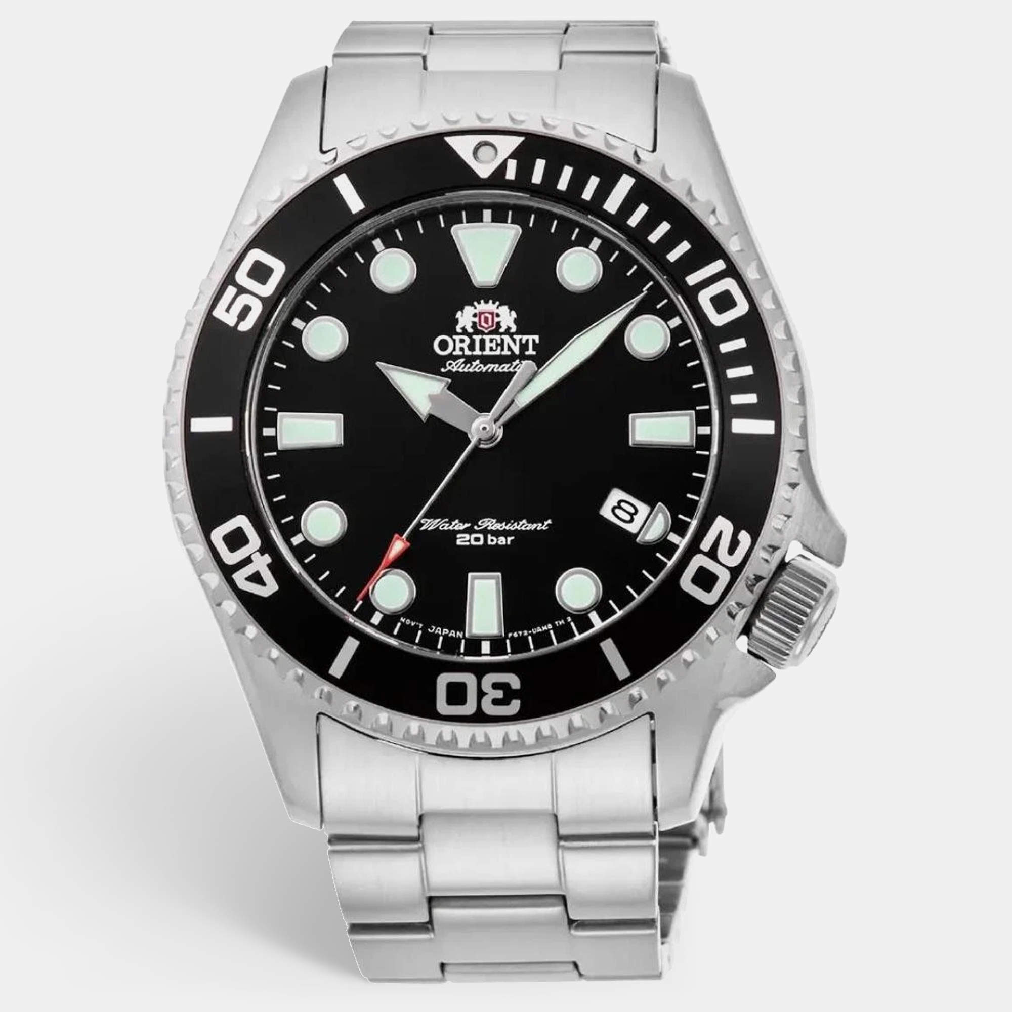 Pre Owned Orient Triton RA-AC0K01B10B Black Dial Stainless Steel Men's Wristwatch 43 mm
