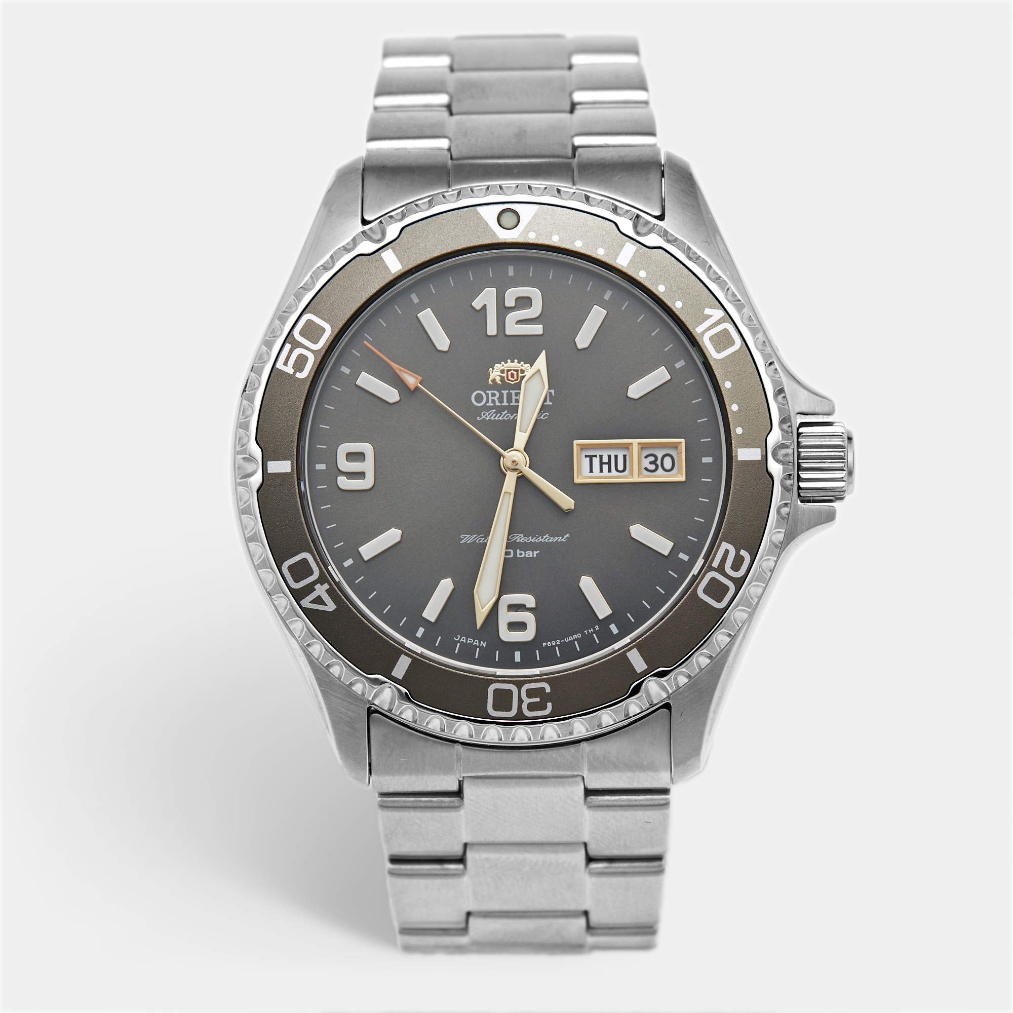مملوكة مسبقًا Orient Kamasu Mako III RA-AA0819N09C Gray Dial Stainless Steel Men's Wristwatch 41.8 mm
