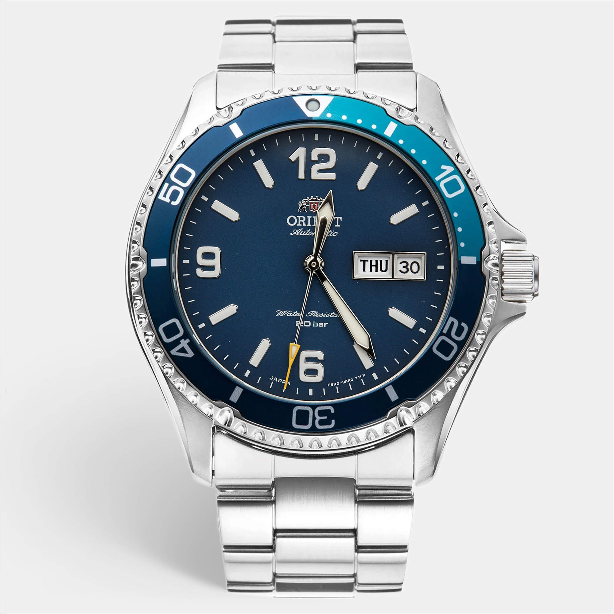 Pre Owned Orient Mako III RA-AA0818L09C Blue Dial Stainless Steel Men's Wristwatch 41.8 mm