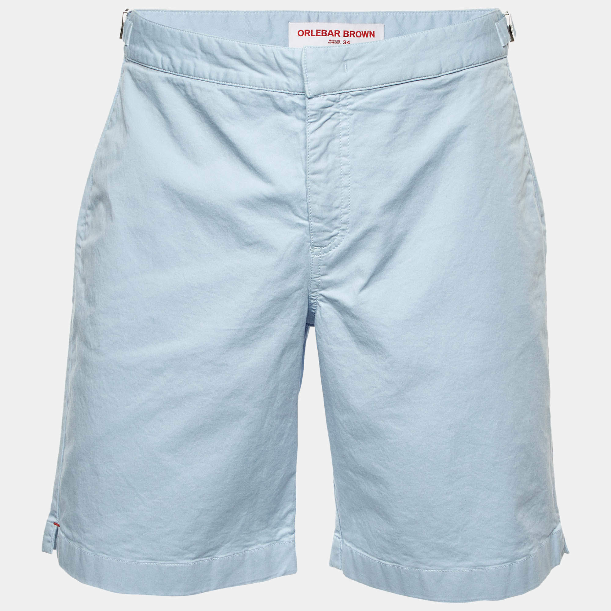 Pre Owned شورت سباحة قطني أزرق أورليبار براون مقاس كبير / خصر 35 بوصة