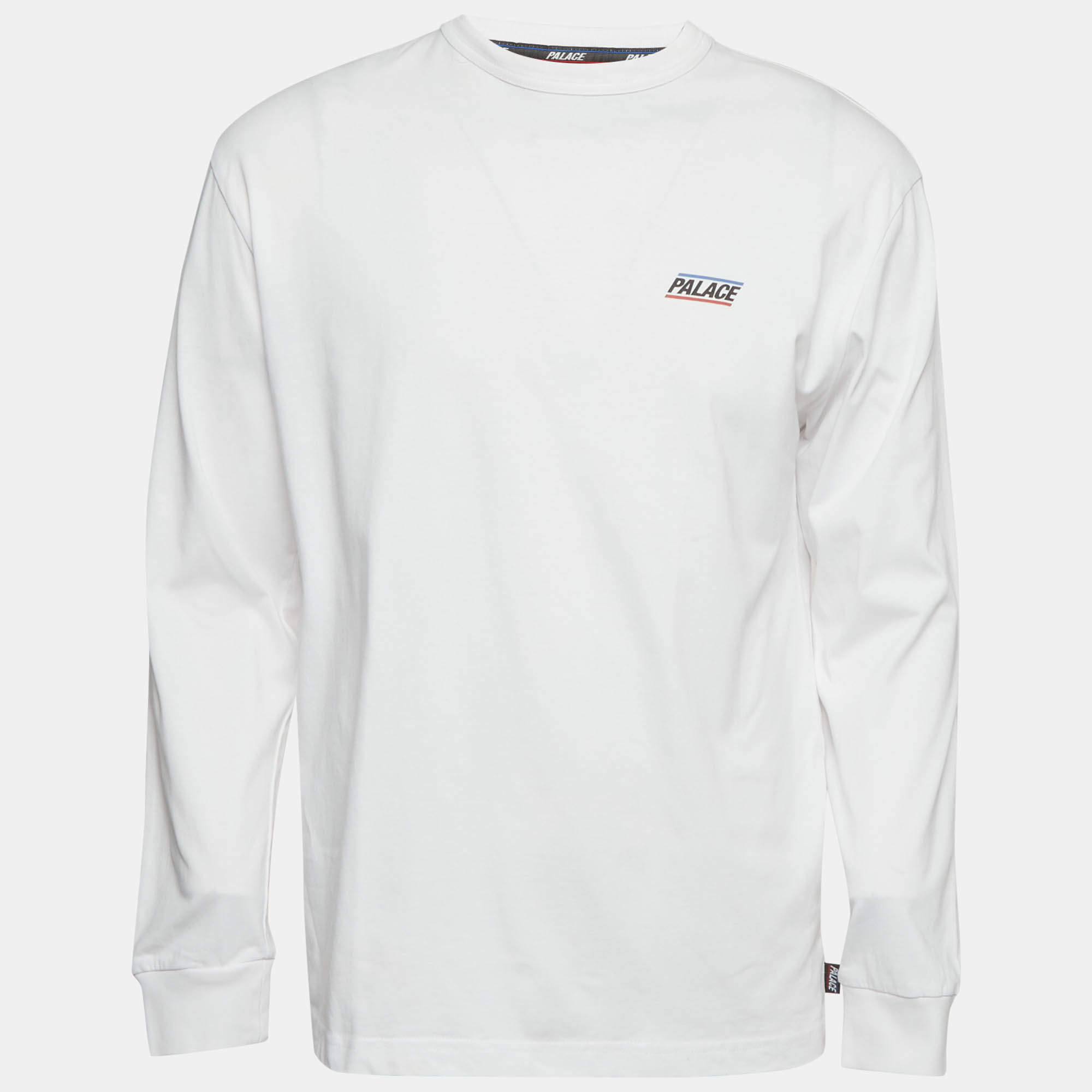 Pre Owned  Palace White Logo Graphic Jersey Basically A Longsleeve T-Shirt XL