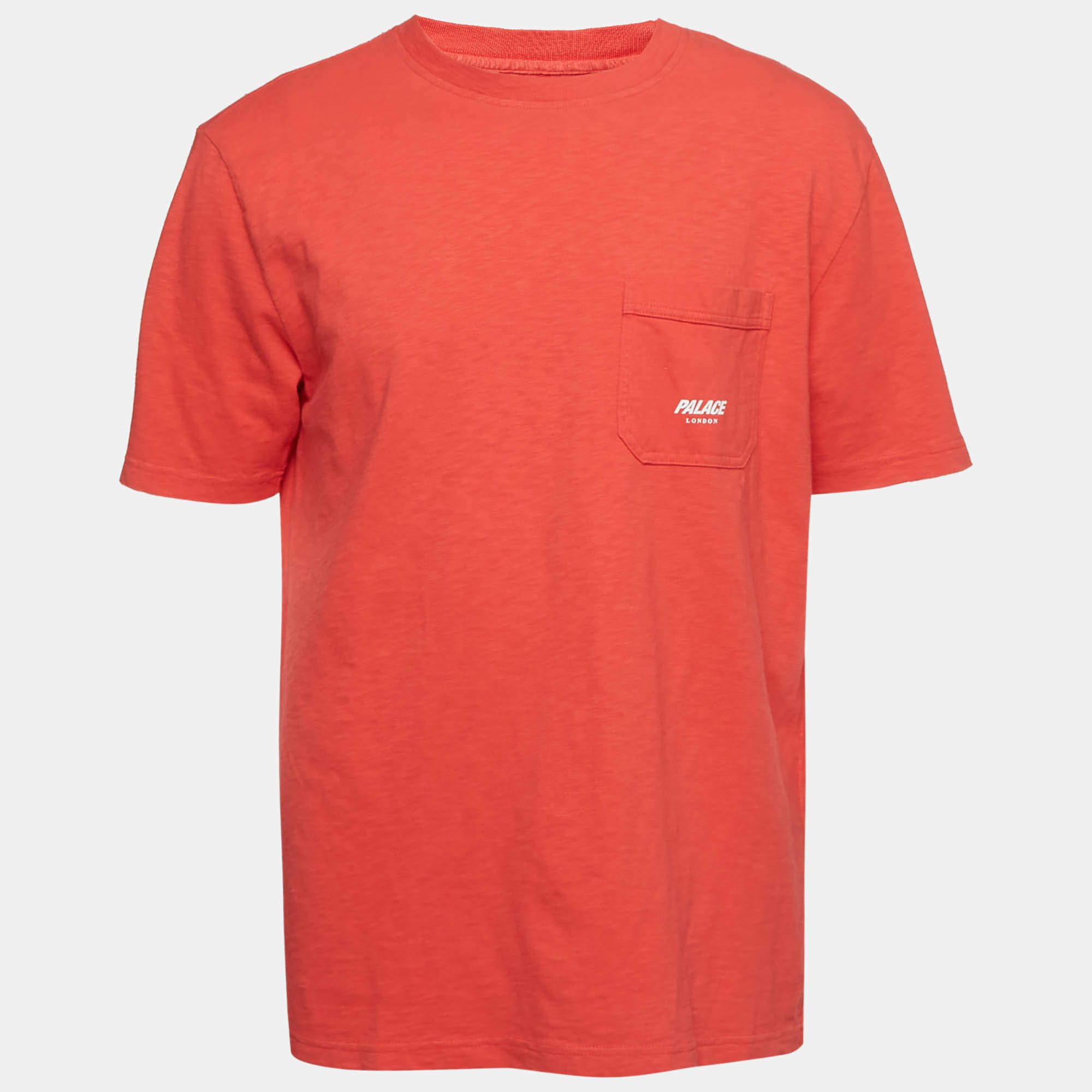 Pre Owned Palace Red Logo Graphic Jersey Slub Pocket T-Shirt XL