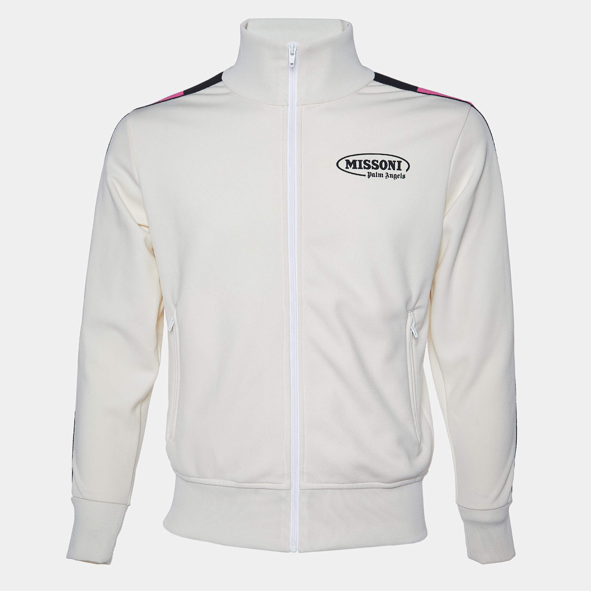 Palm Angels x Missoni Cream Zip Up Track Jacket S 