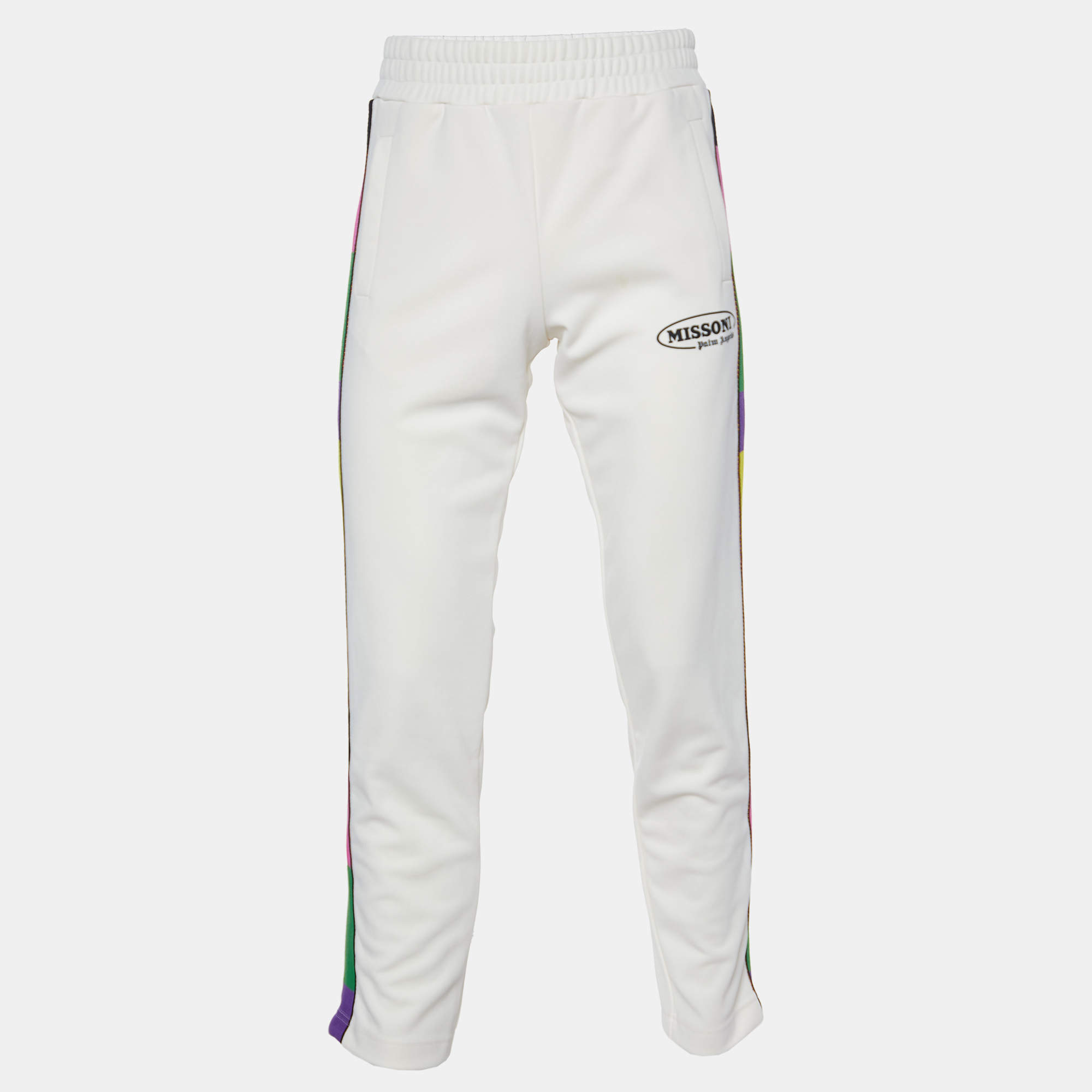 Palm Angels x Missoni Off-White Jersey Contrast Trim Sweatpants S