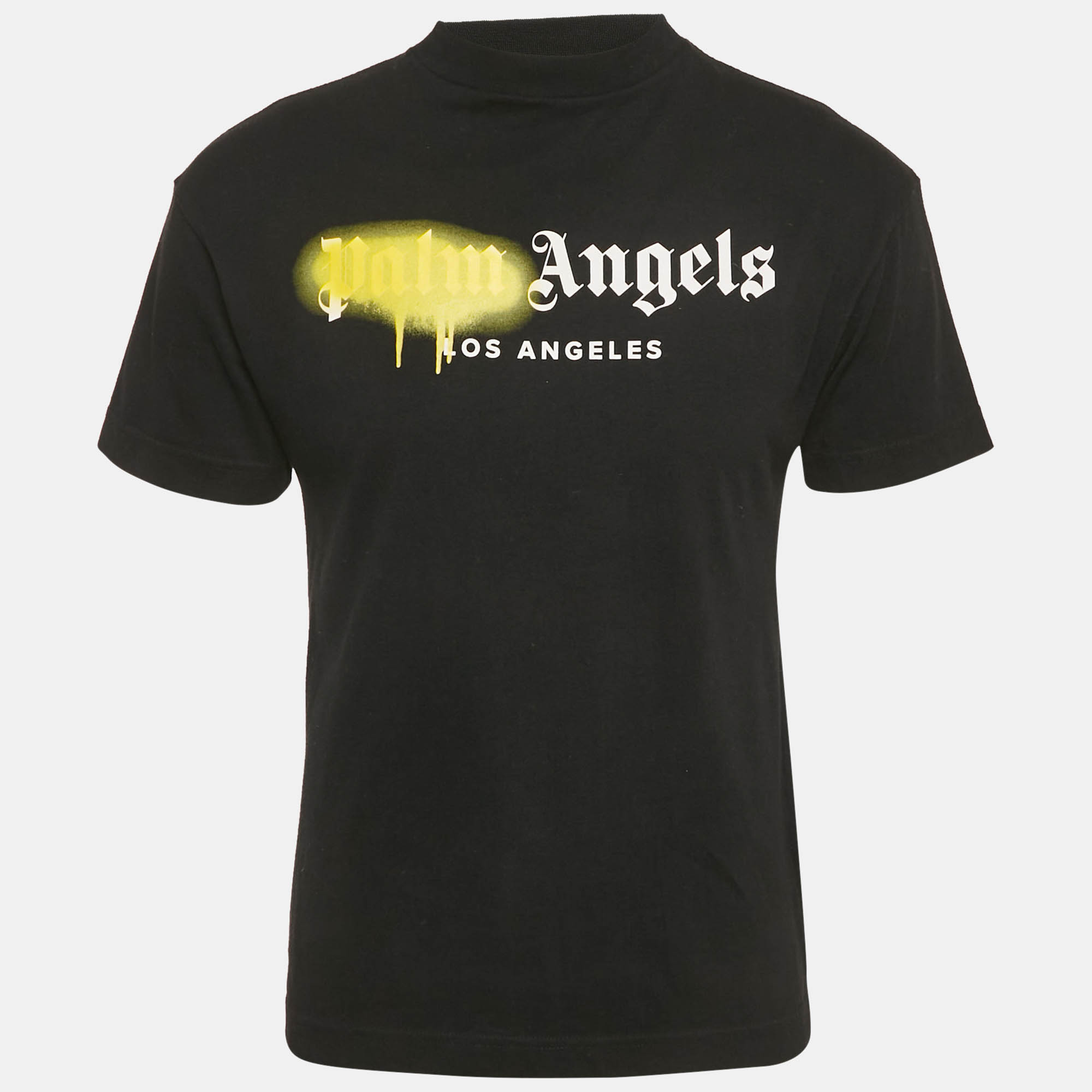 Palm Angels Black Sprayed Logo Jersey T-Shirt XXS