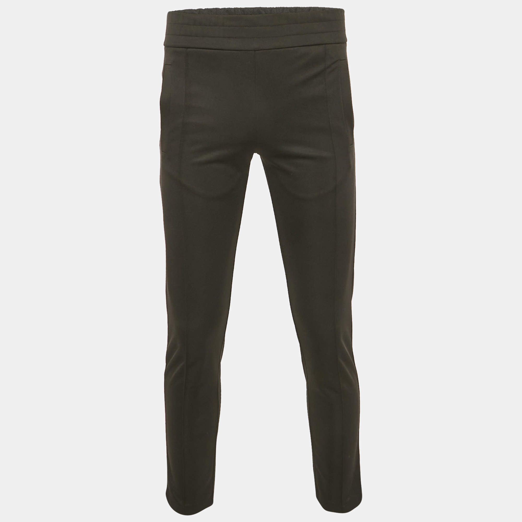 Pre Owned Palm Angels Black Logo Print Crepe Sweatpants XS