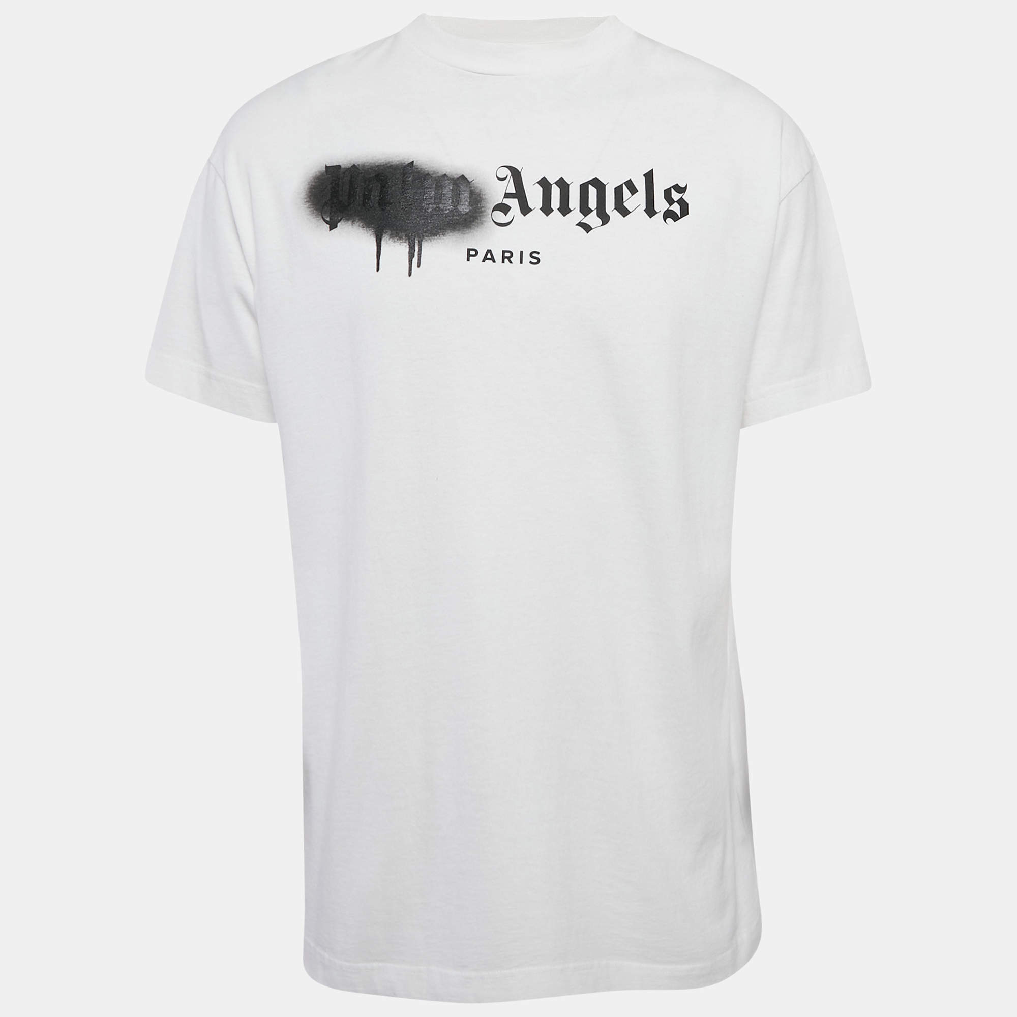 Pre Owned Palm Angels Palm Angels Paris Sprayed Logo T-shirt L