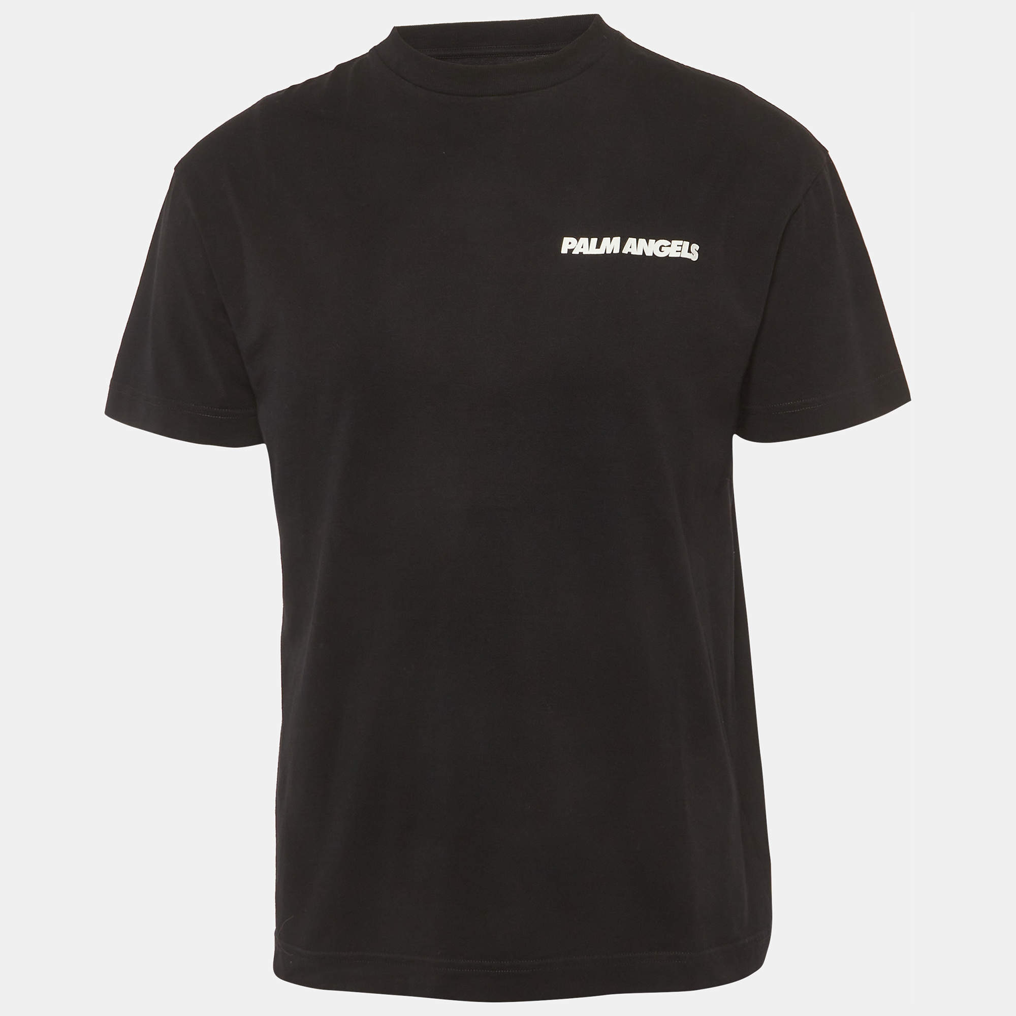 Pre Owned Palm Angels Black Back Printed Cotton T-Shirt M