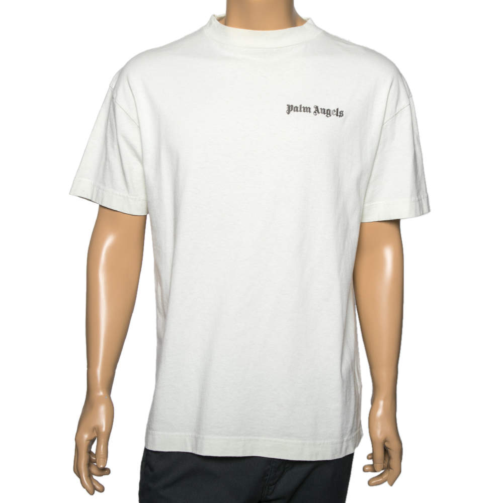 Palm Angels Light Mint Green Crew Neck Short Sleeve T-Shirt L