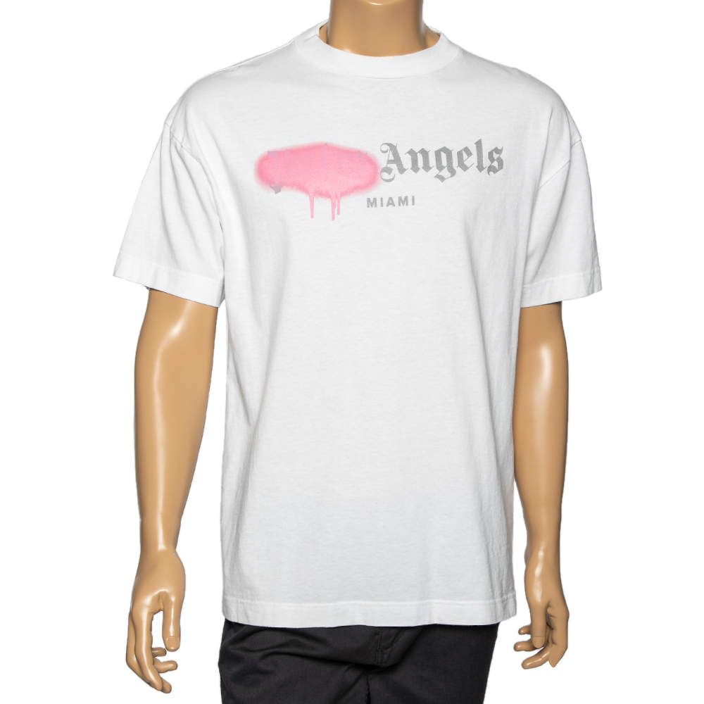 MIAMI SPRAYED LOGO T-SHIRT in white - Palm Angels® Official